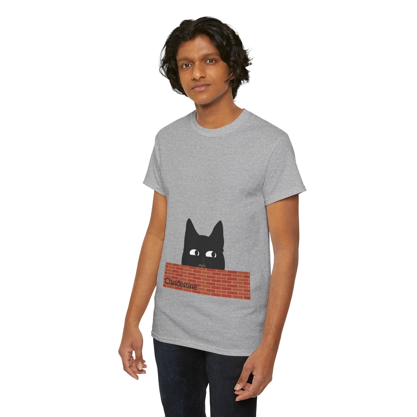 Clandestine Ca t Heavy Cotton Crew Neck Tee