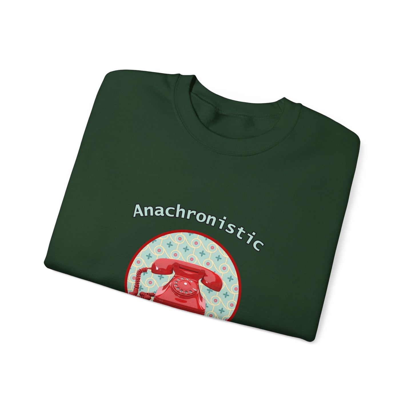 Anachronistic Retro Phone Graphic Crewneck Sweatshirt