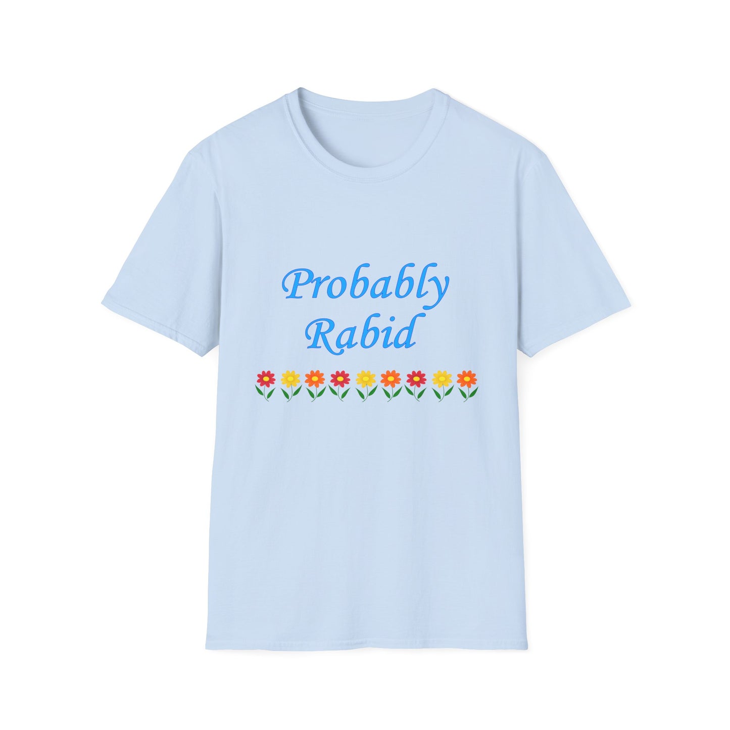 Probably Rabid Floral Poly Blend Crew Neck T Shirt