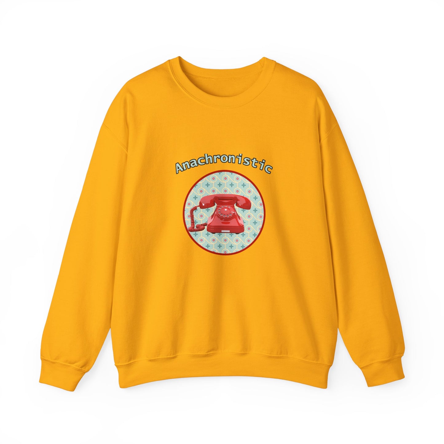 Anachronistic Retro Phone Graphic Crewneck Sweatshirt