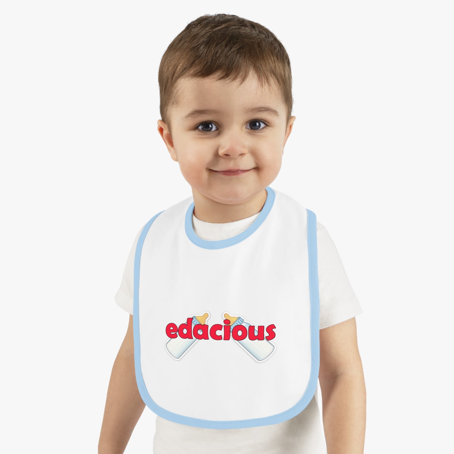 Edacious Baby Bib with Contrast Trim for Feeding Fun