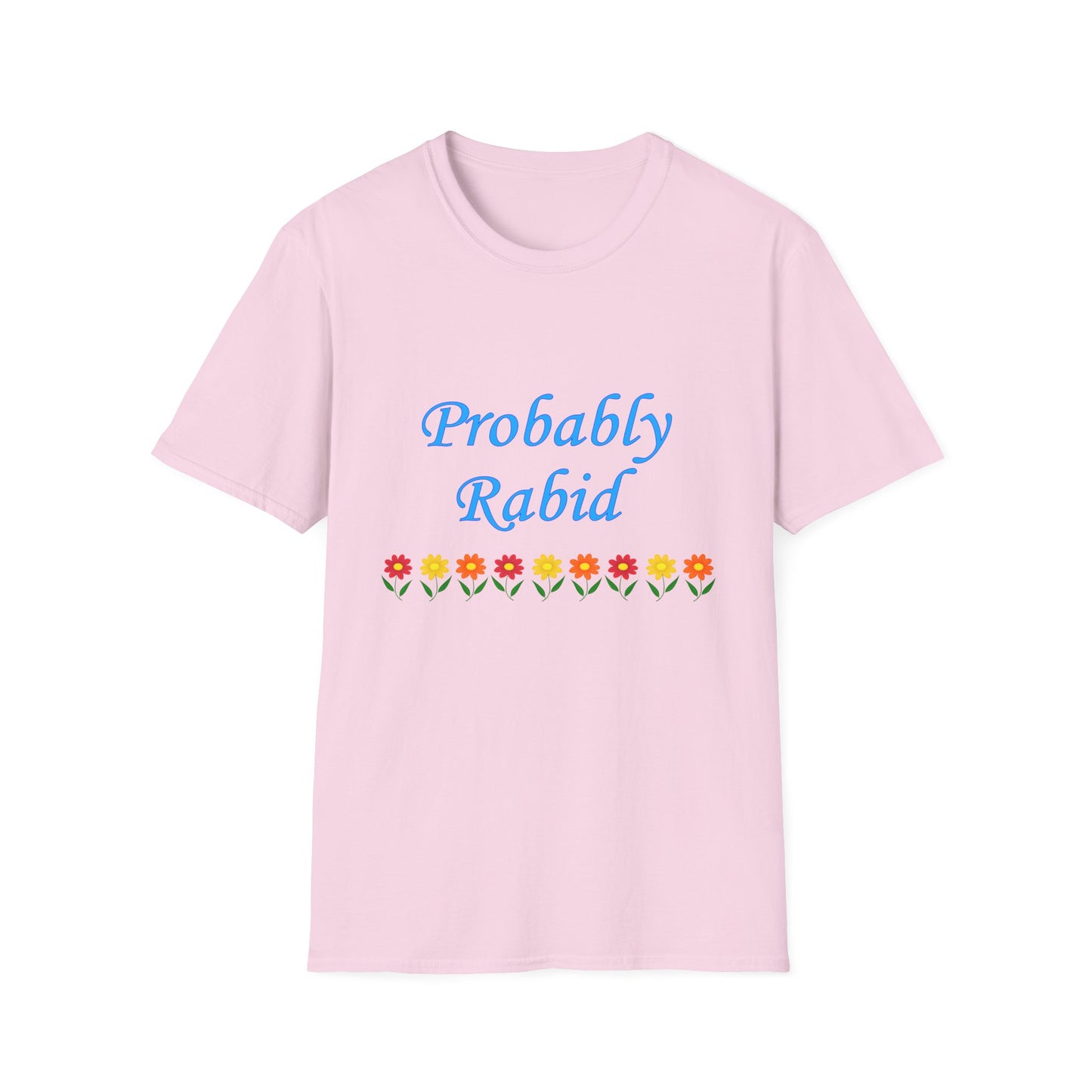 Probably Rabid Floral Poly Blend Crew Neck T Shirt