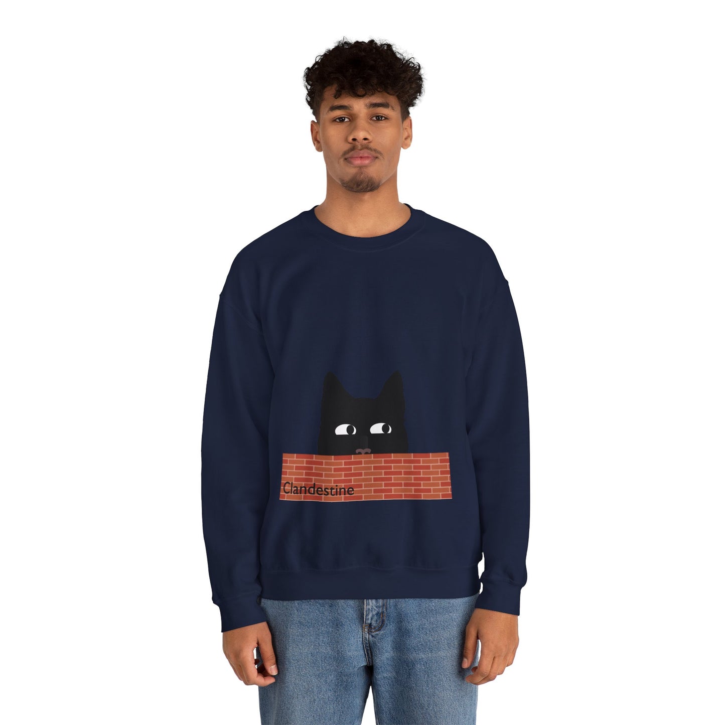 Clandestine Cat Crewneck Sweatshirt