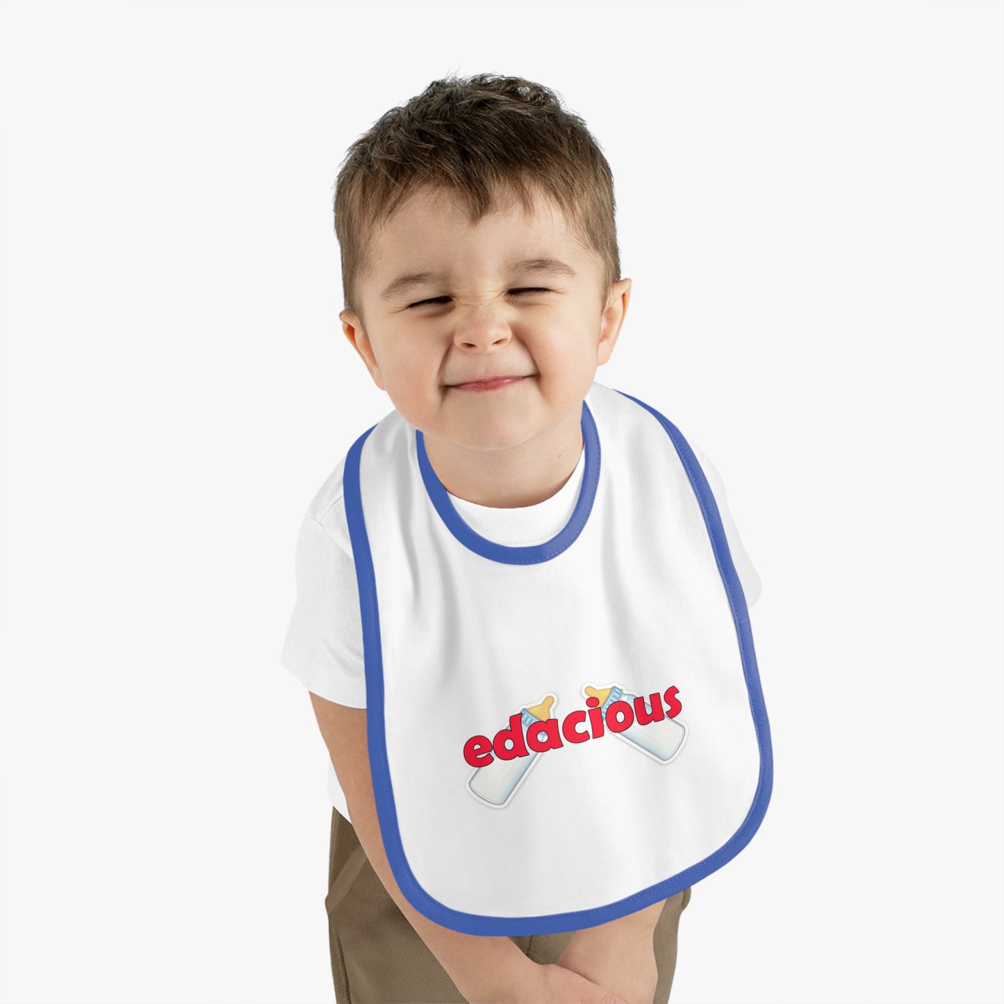 Edacious Baby Bib with Contrast Trim for Feeding Fun