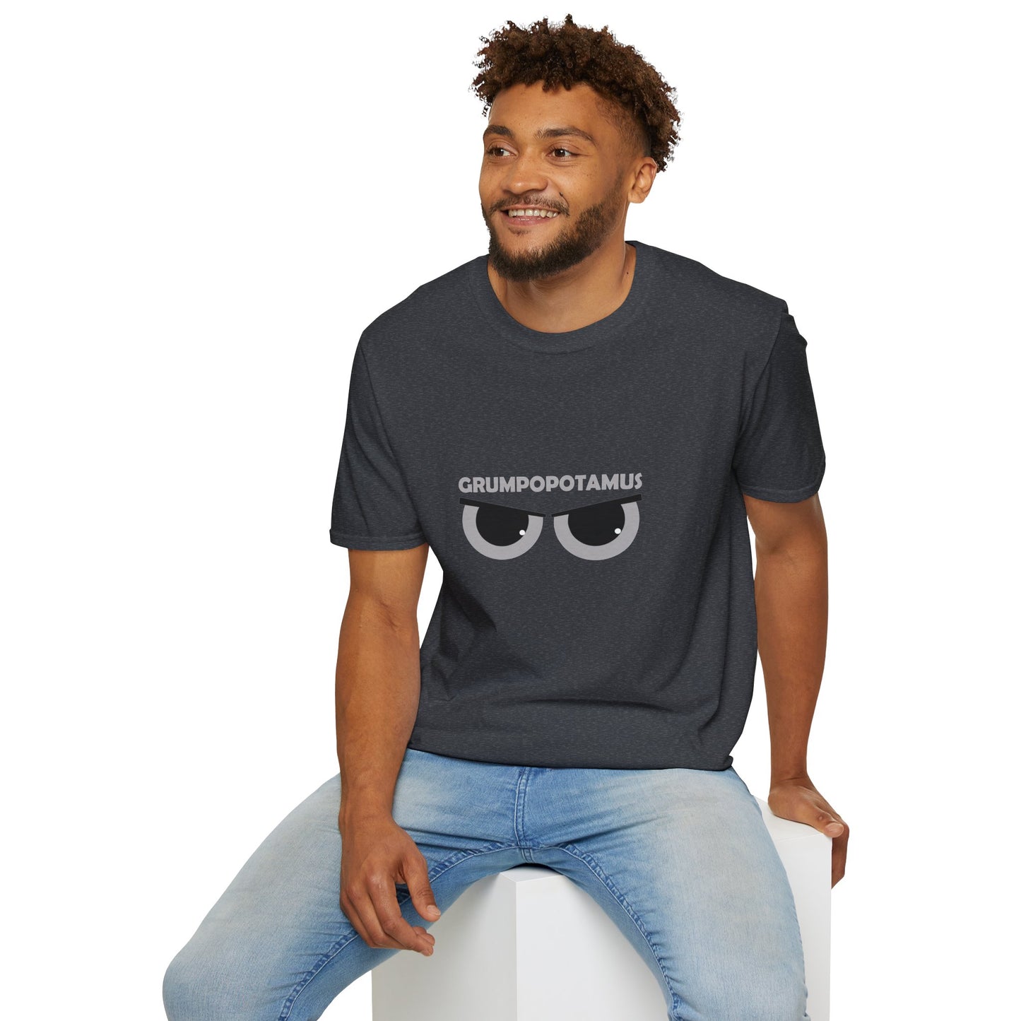 Grumpy Grumpopotamus Poly Blend Crew Neck T-Shirt