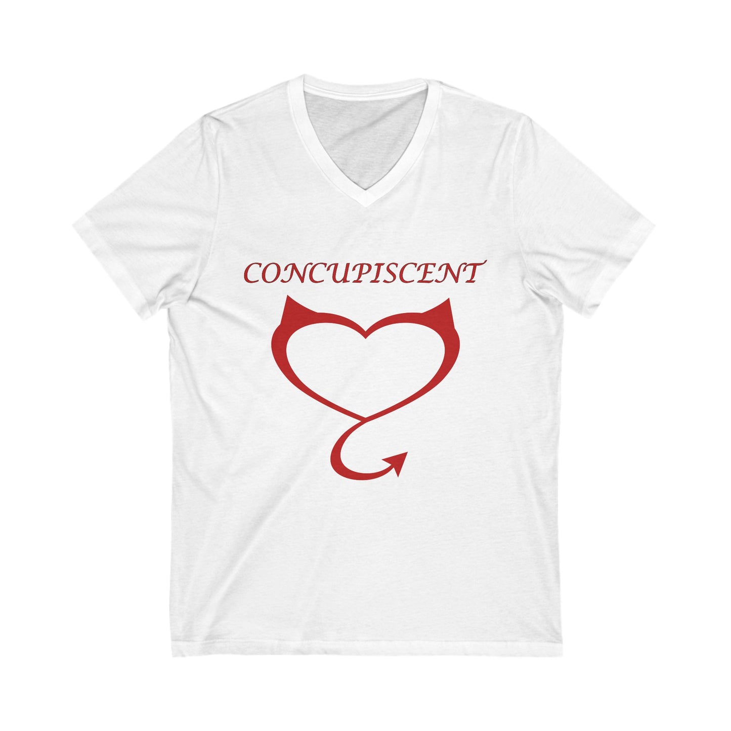 Concupiscent Heart V-Neck Tee - Playful Love Graphic Tee
