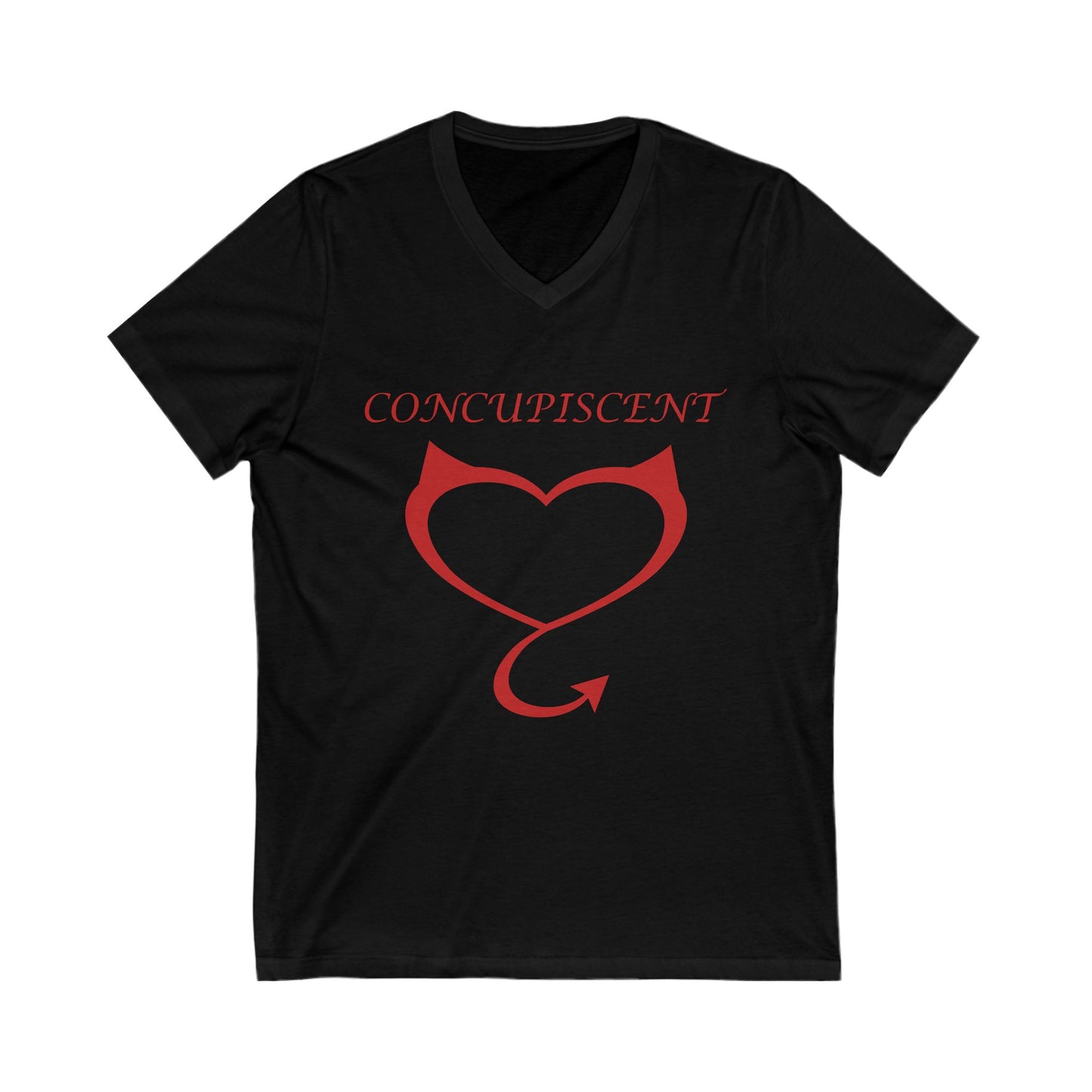 Concupiscent Heart V-Neck Tee - Playful Love Graphic Tee