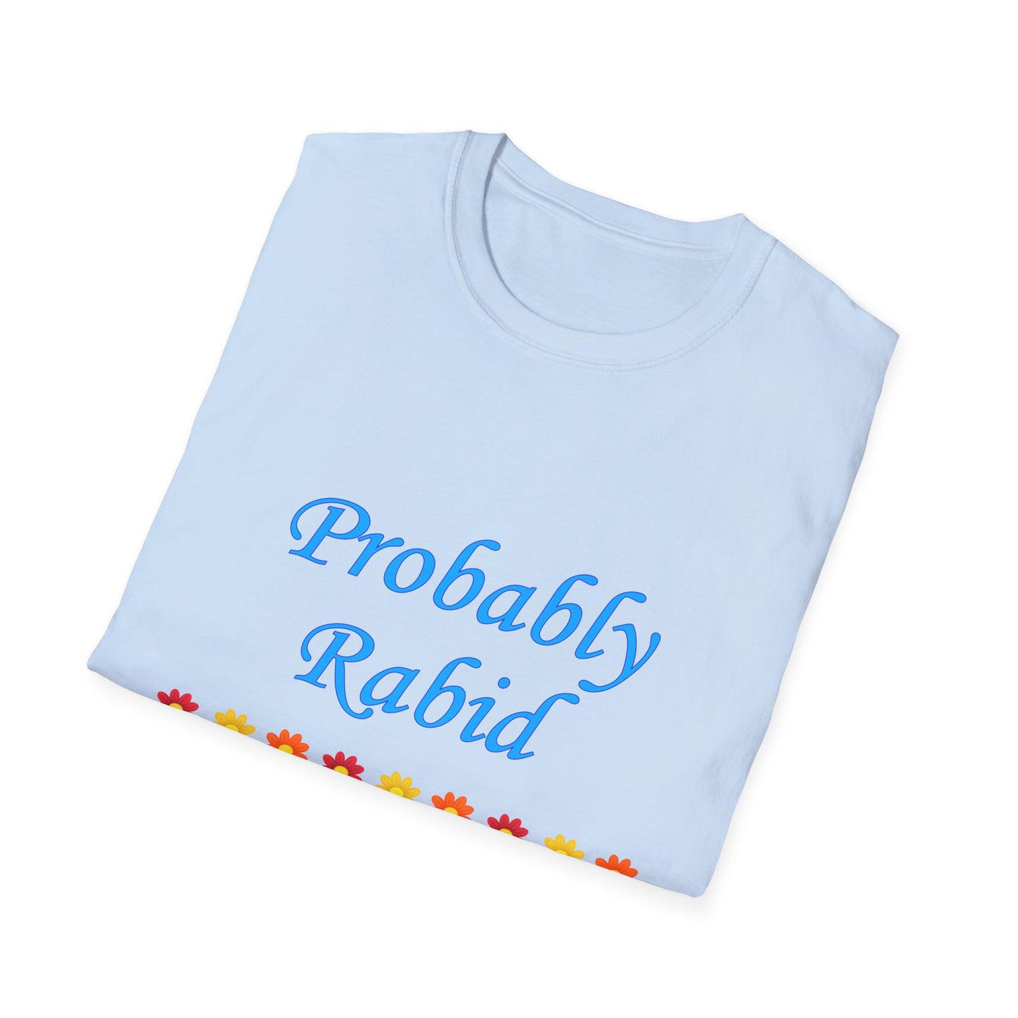Probably Rabid Floral Poly Blend Crew Neck T Shirt