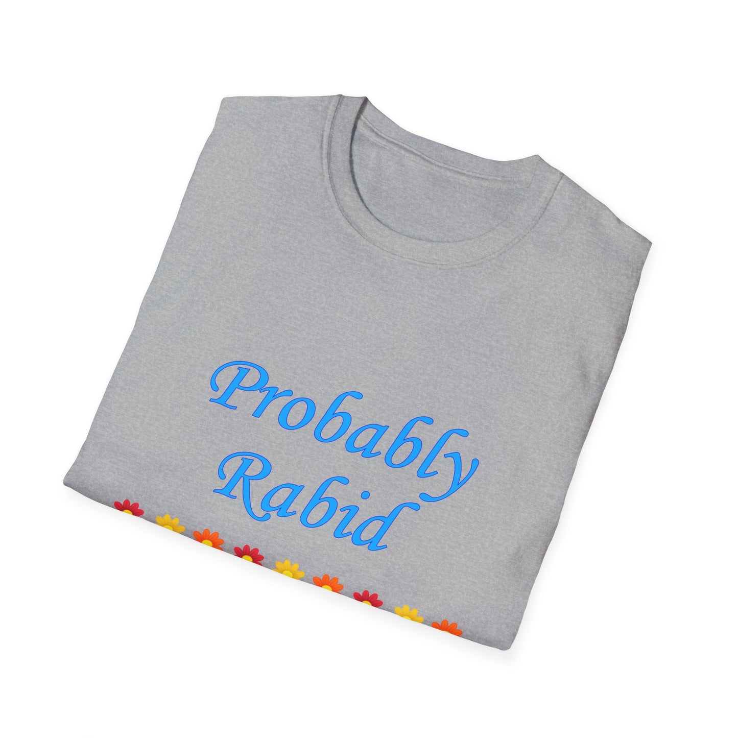 Probably Rabid Floral Poly Blend Crew Neck T Shirt