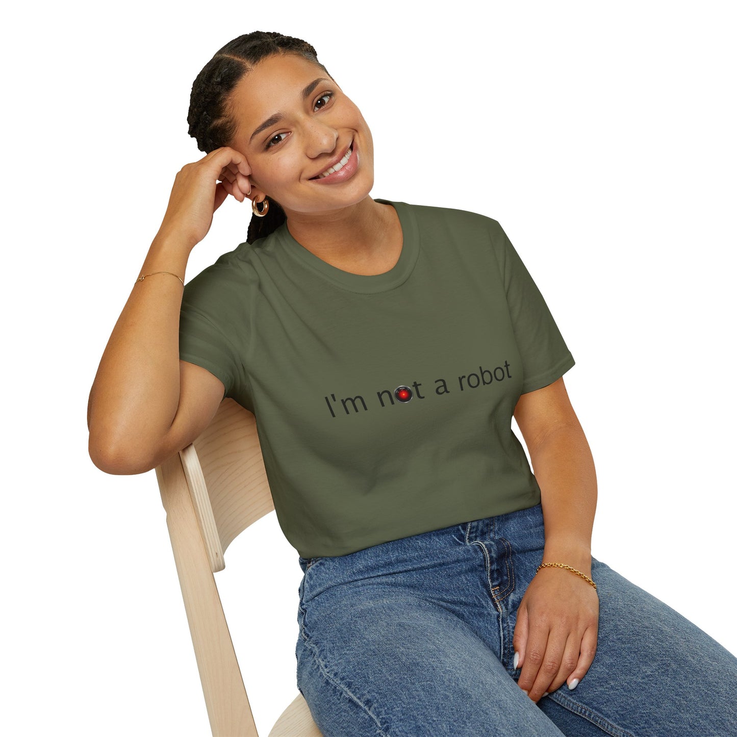 I'm Not a Robot Poly Blend Crew Neck T-Shirt