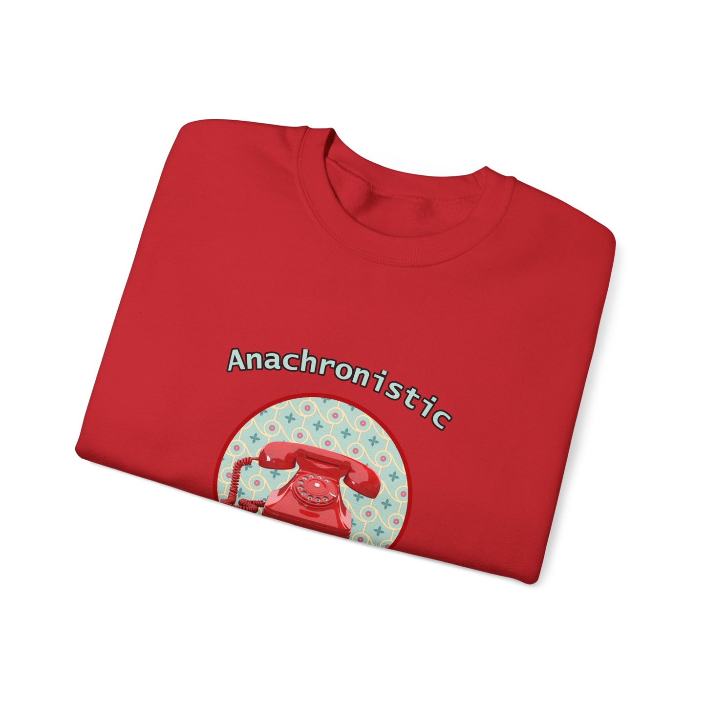 Anachronistic Retro Phone Graphic Crewneck Sweatshirt