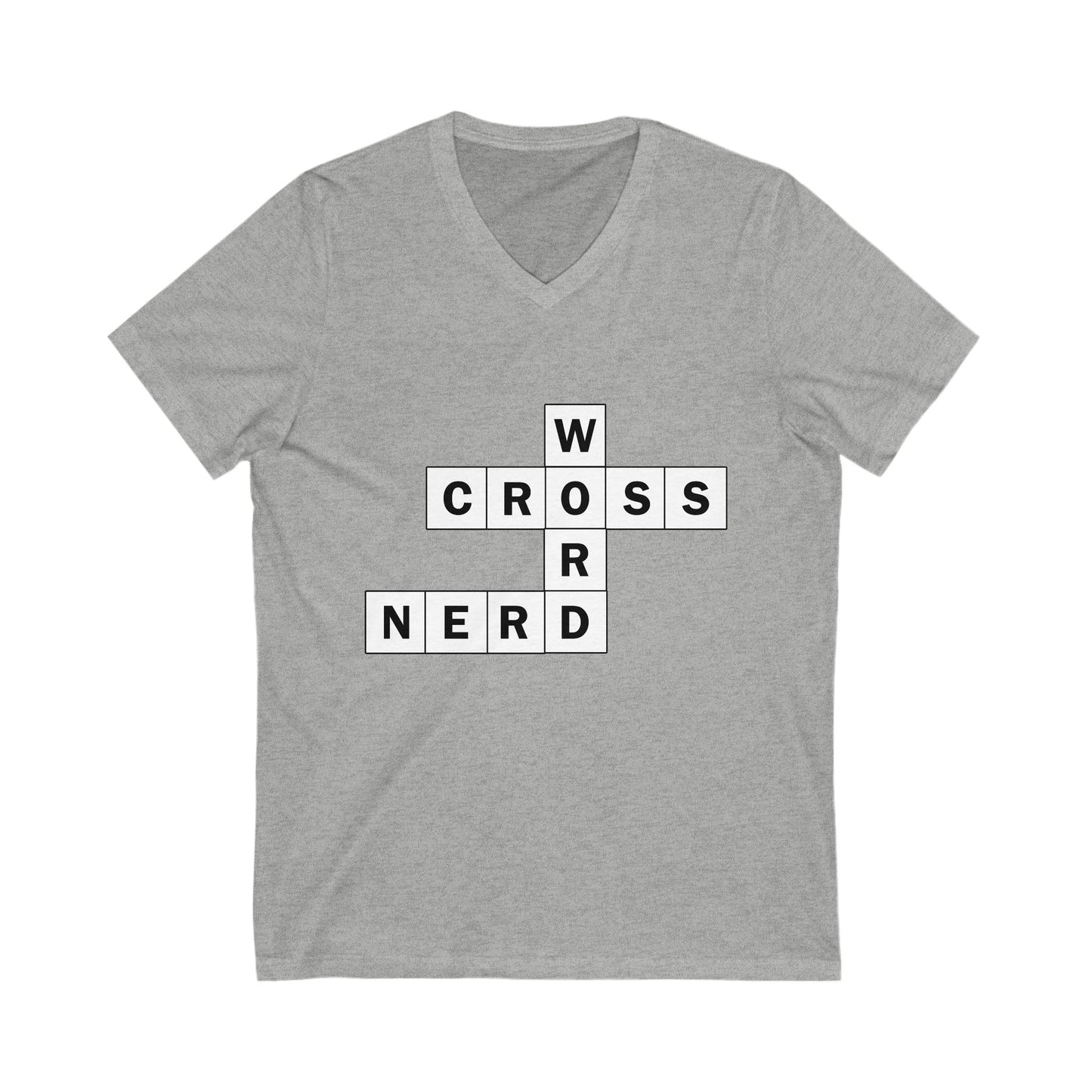 Crossword Nerd V-Neck Tee - Perfect for Word Game Lovers