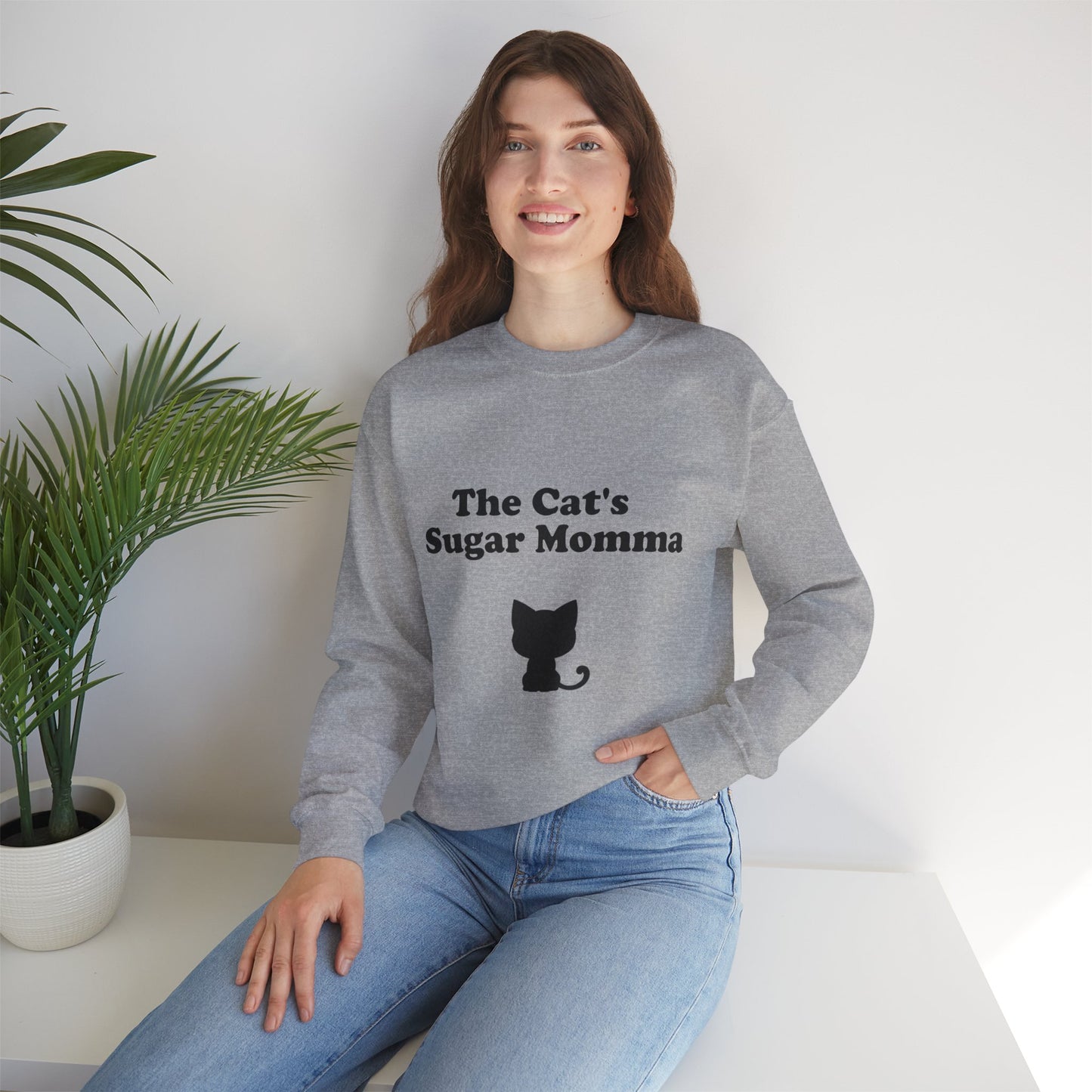 The Cat's Sugar Momma Crewneck Sweatshirt - Perfect for Cat Lovers