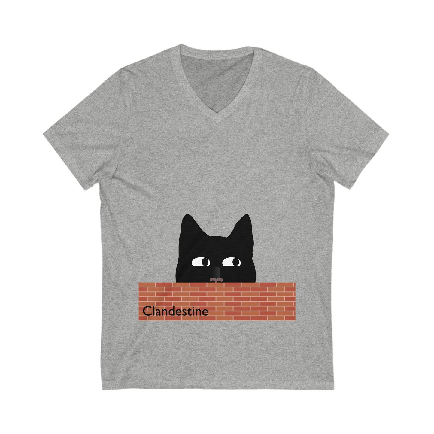 Clandestine Cat V-Neck Tee