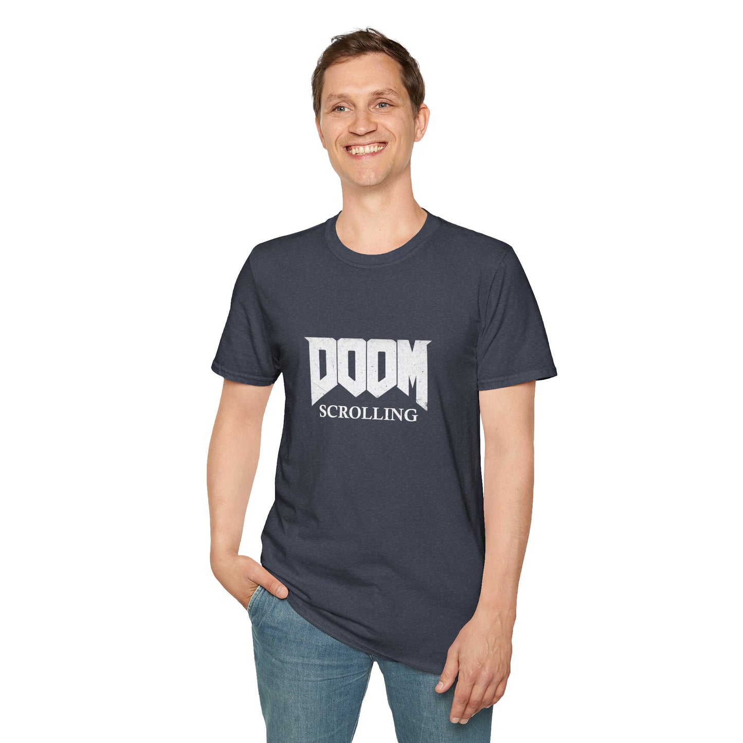 Doom Scrolling Poly Blend Crew Neck T Shirt