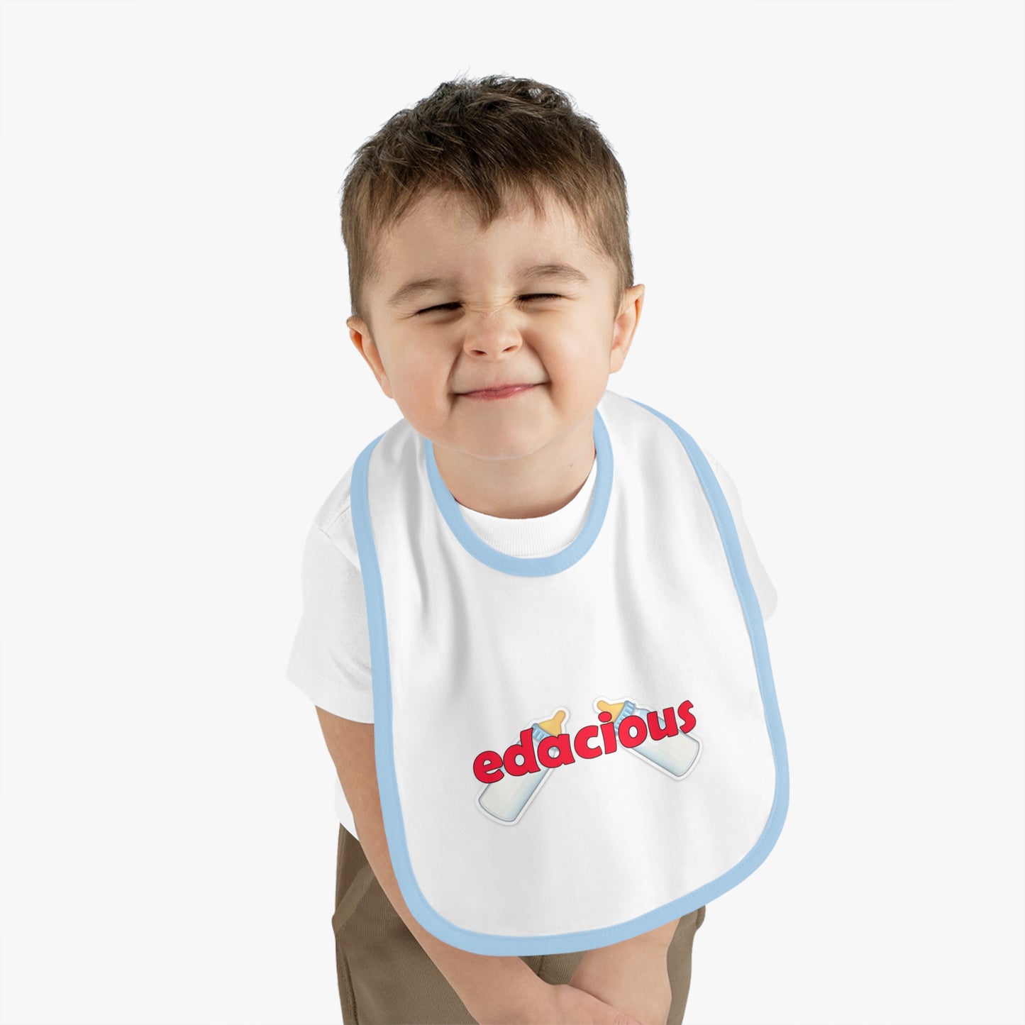 Edacious Baby Bib with Contrast Trim for Feeding Fun