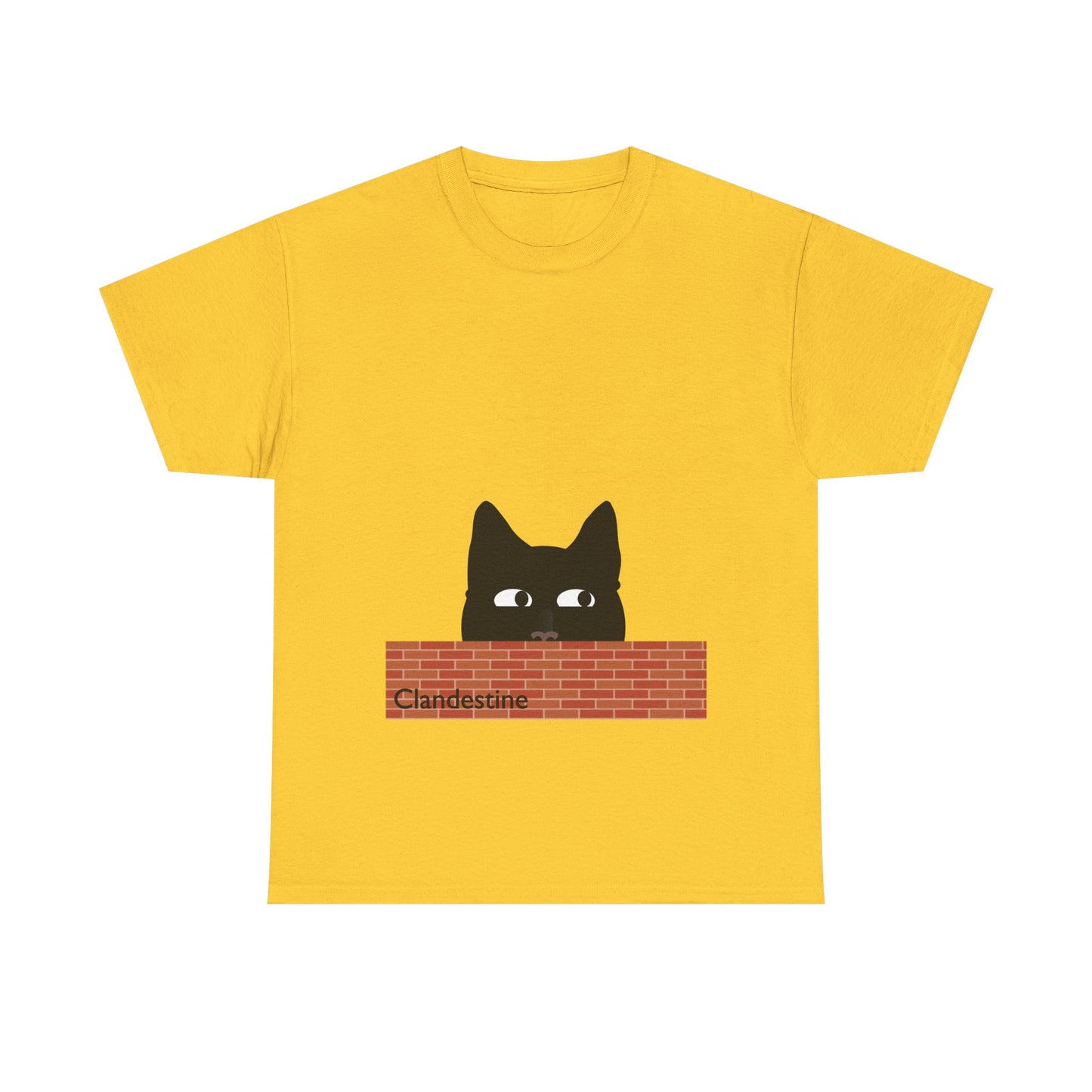 Clandestine Ca t Heavy Cotton Crew Neck Tee