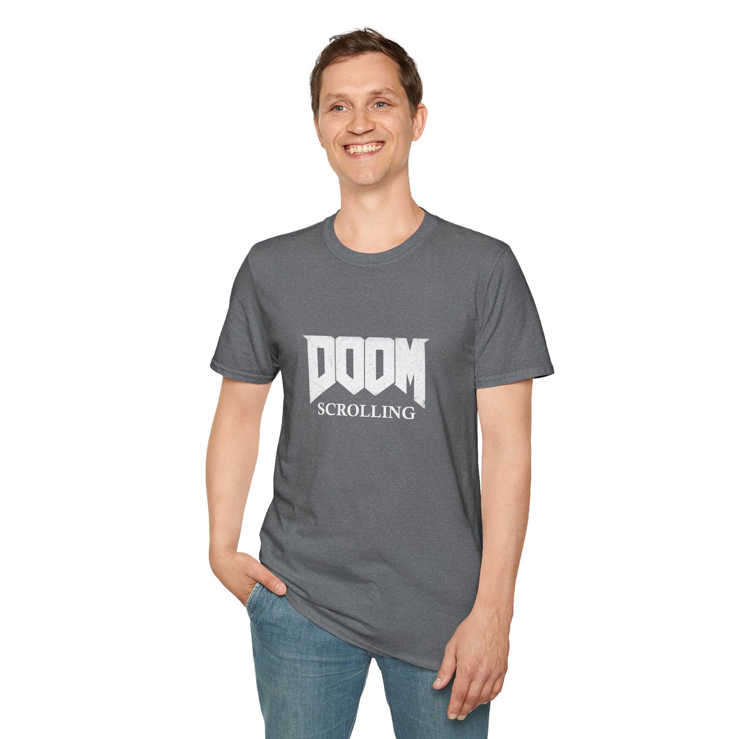 Doom Scrolling Poly Blend Crew Neck T Shirt