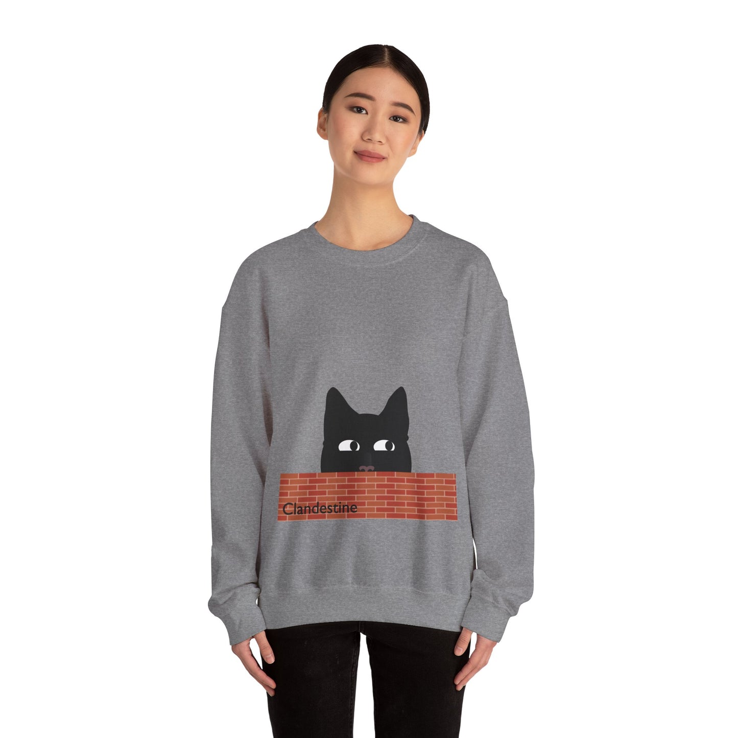 Clandestine Cat Crewneck Sweatshirt
