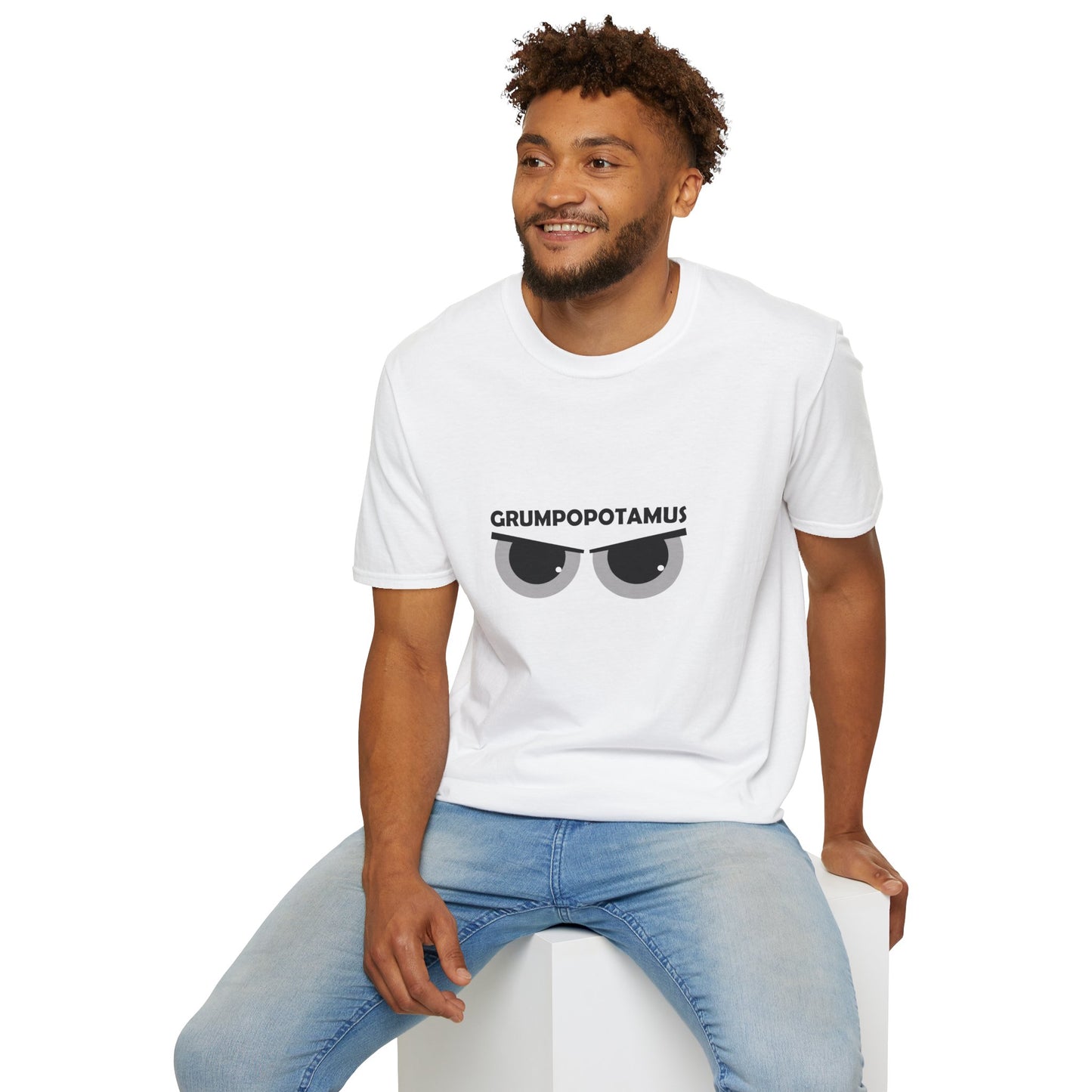 Grumpy Grumpopotamus Poly Blend Crew Neck T-Shirt