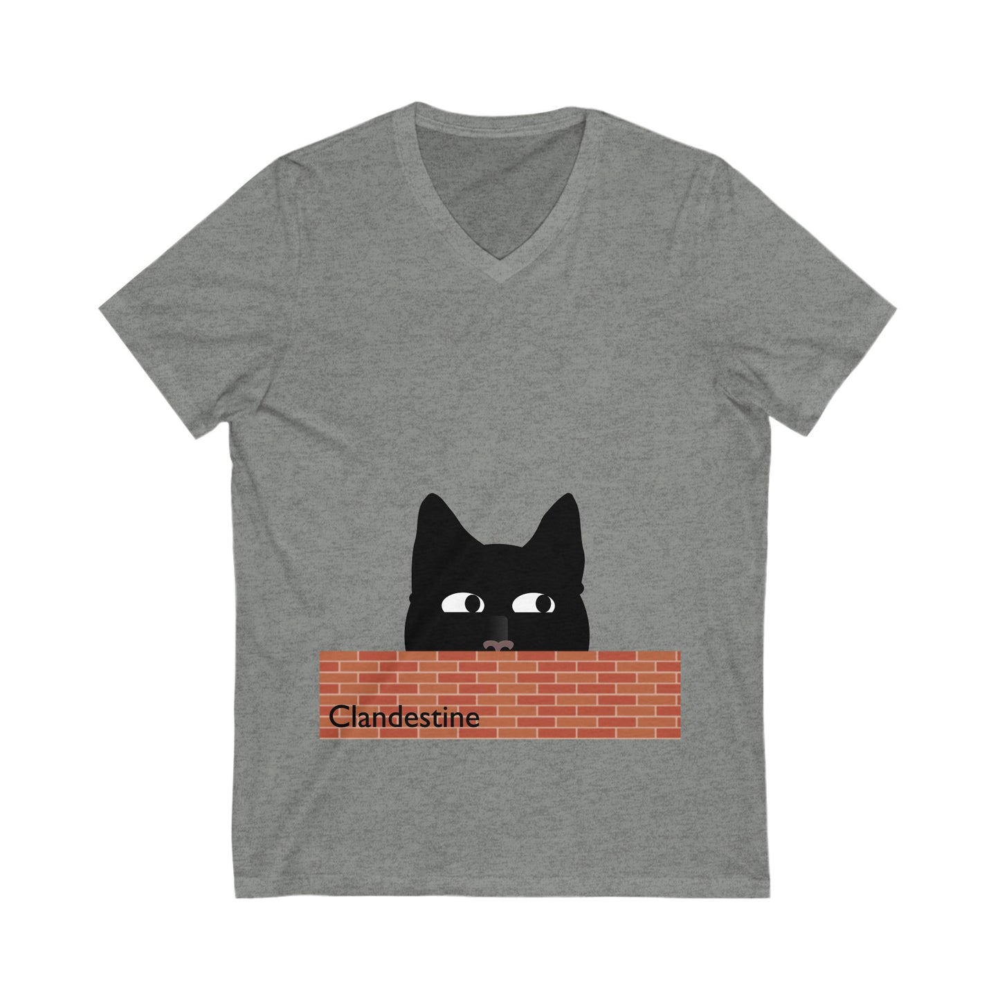 Clandestine Cat V-Neck Tee