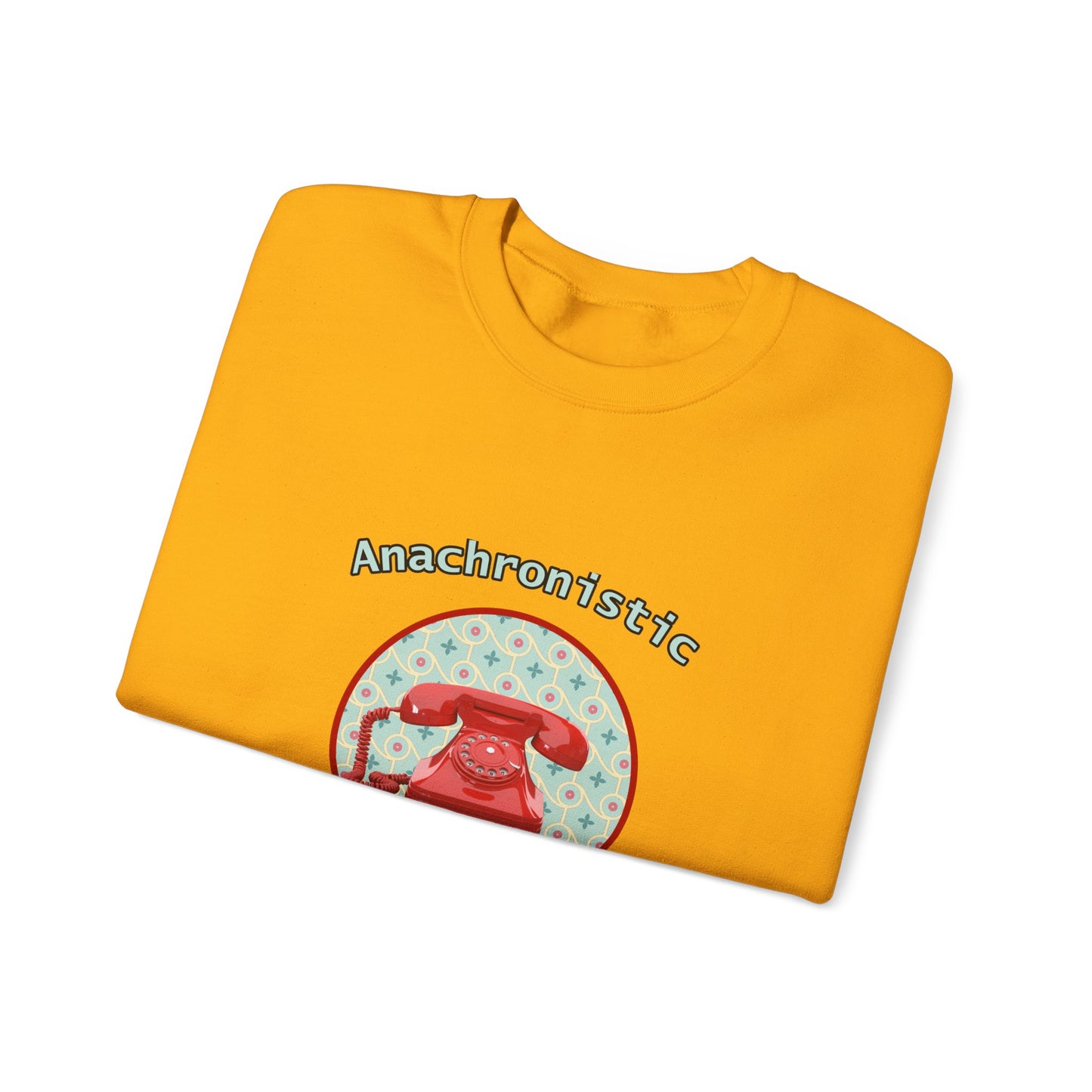 Anachronistic Retro Phone Graphic Crewneck Sweatshirt