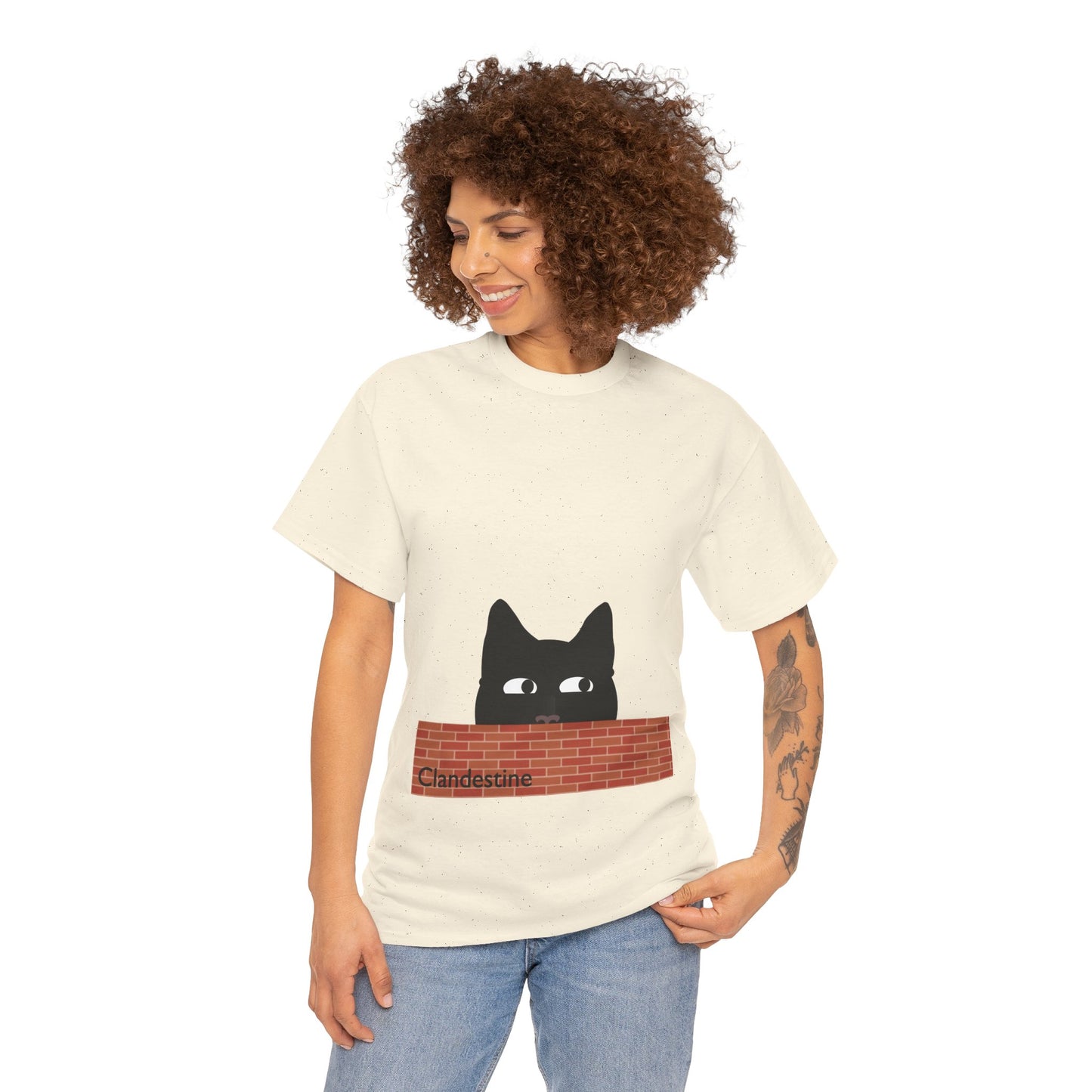 Clandestine Ca t Heavy Cotton Crew Neck Tee