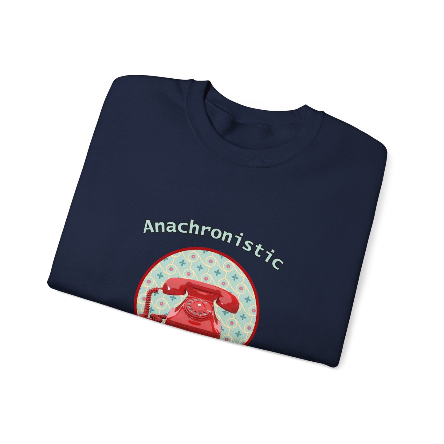 Anachronistic Retro Phone Graphic Crewneck Sweatshirt