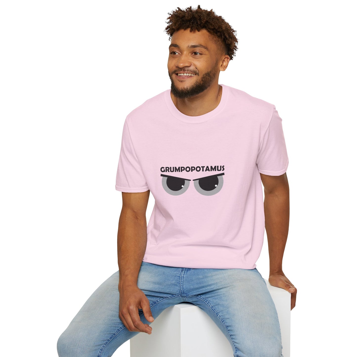 Grumpy Grumpopotamus Poly Blend Crew Neck T-Shirt