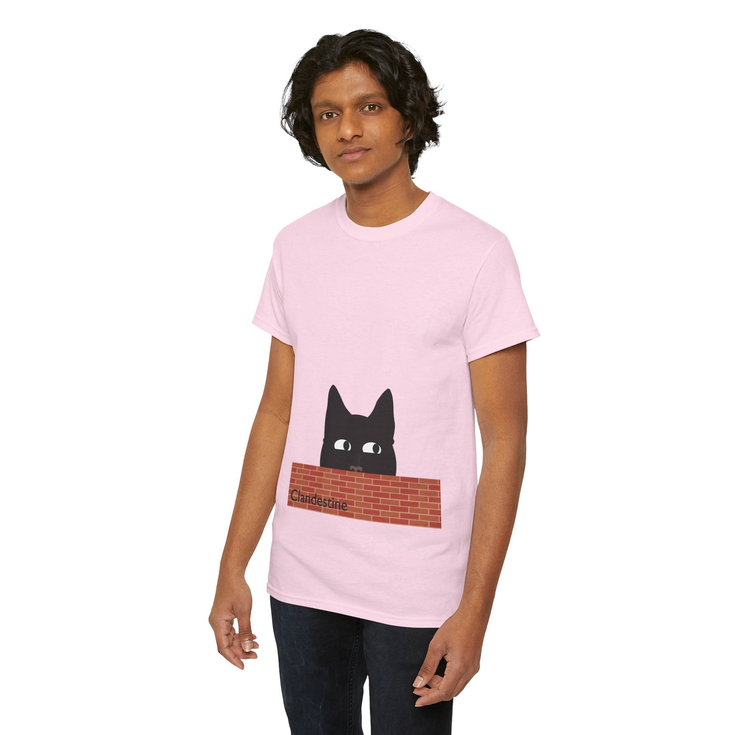 Clandestine Ca t Heavy Cotton Crew Neck Tee