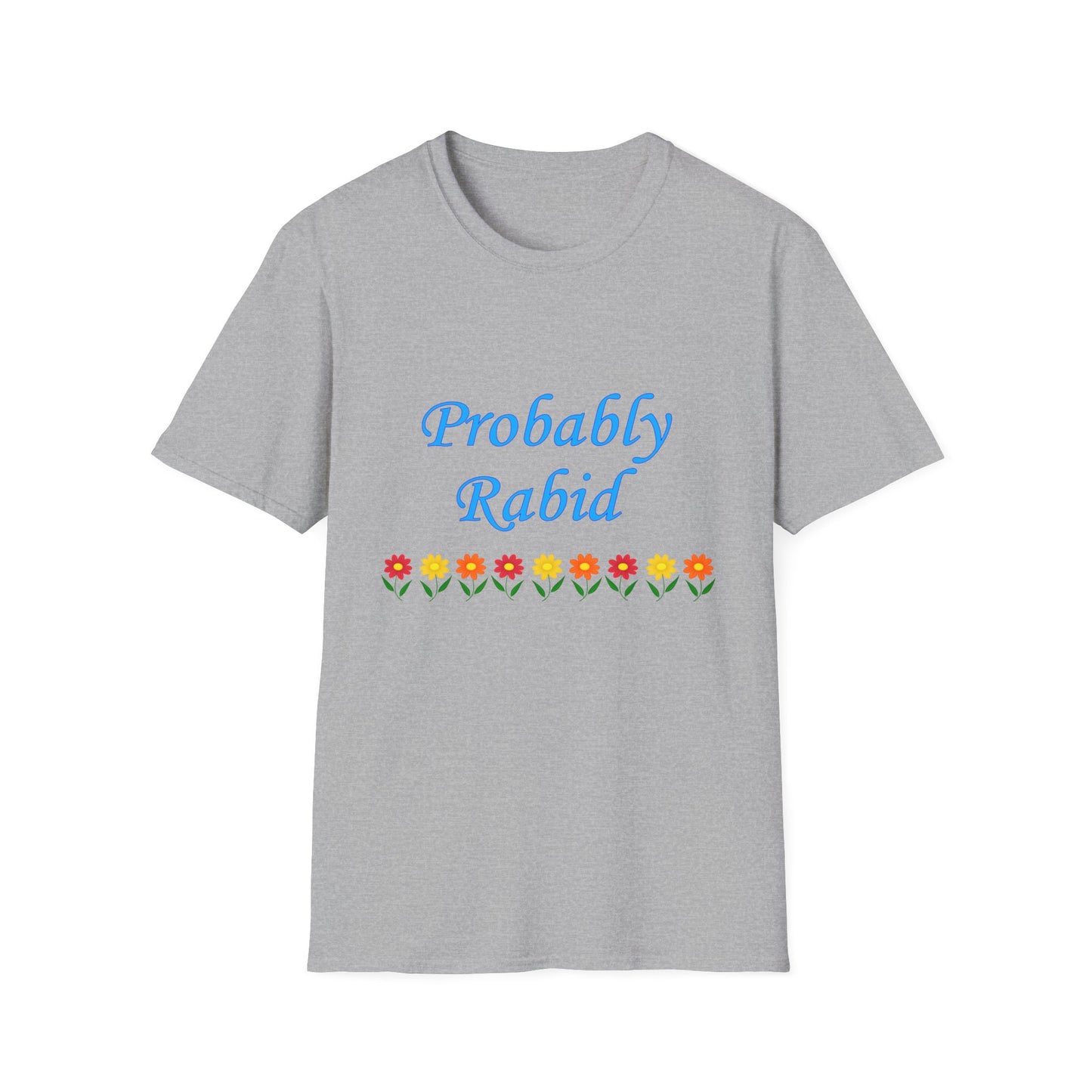 Probably Rabid Floral Poly Blend Crew Neck T Shirt