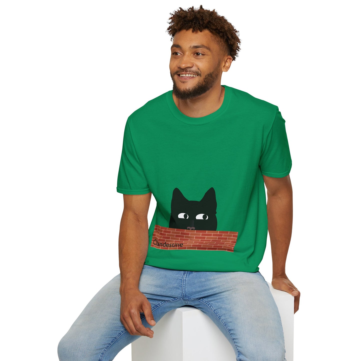 Clandestine Cat Poly Blend Crew Neck T-Shirt