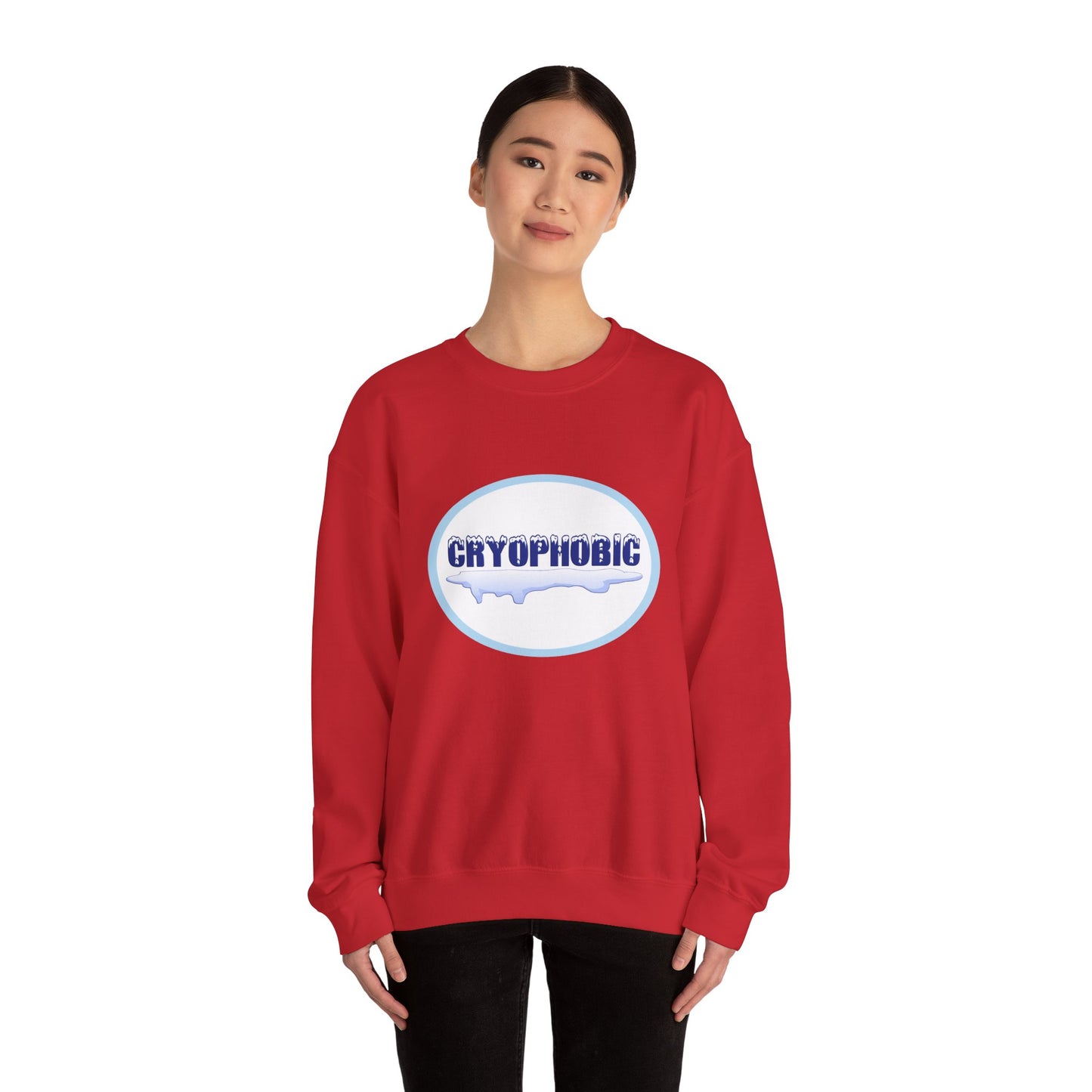 Cryophobic Crewneck Sweatshirt - Cool Graphic for Cold Weather Haters