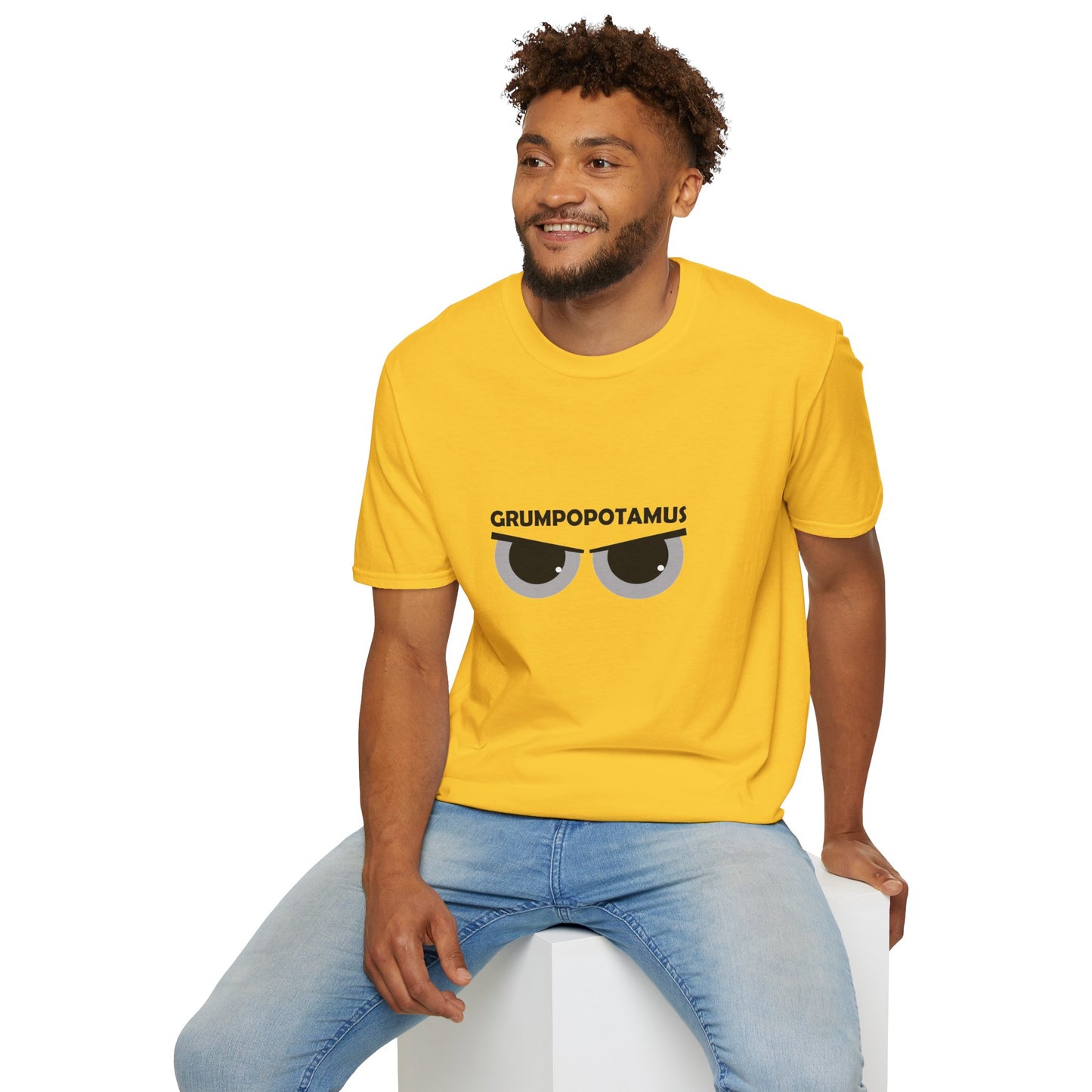 Grumpy Grumpopotamus Poly Blend Crew Neck T-Shirt