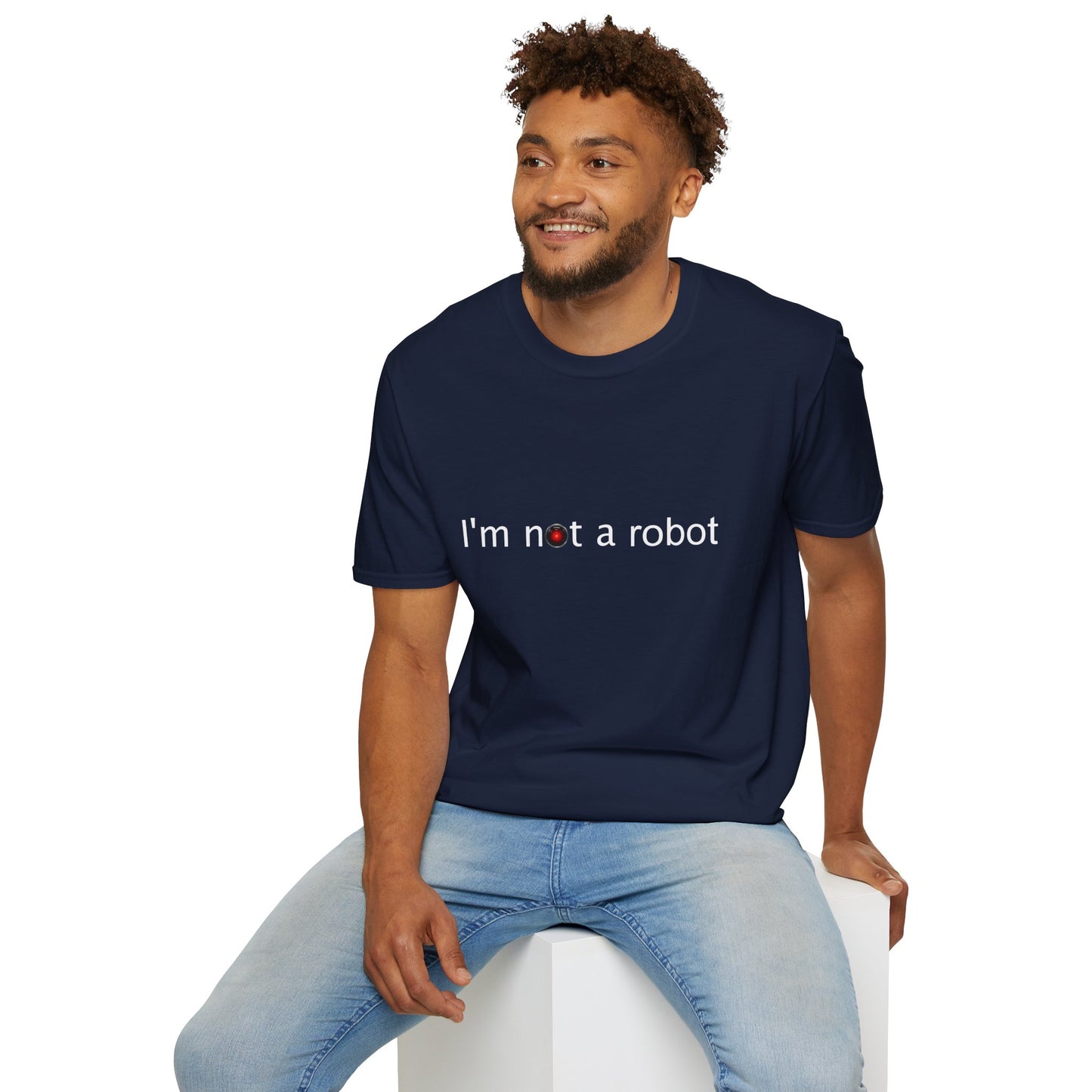 I'm Not a Robot Poly Blend Crew Neck T-Shirt