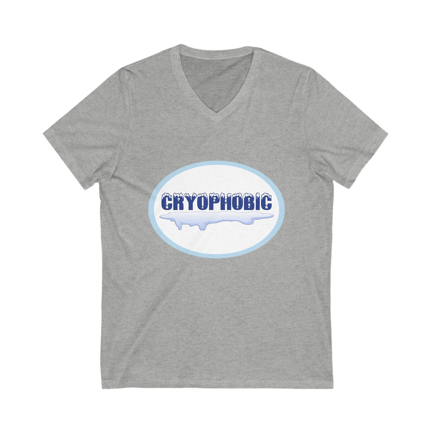 Cryophobic V-Neck Tee - Cool Graphic for Cold Weather Haters