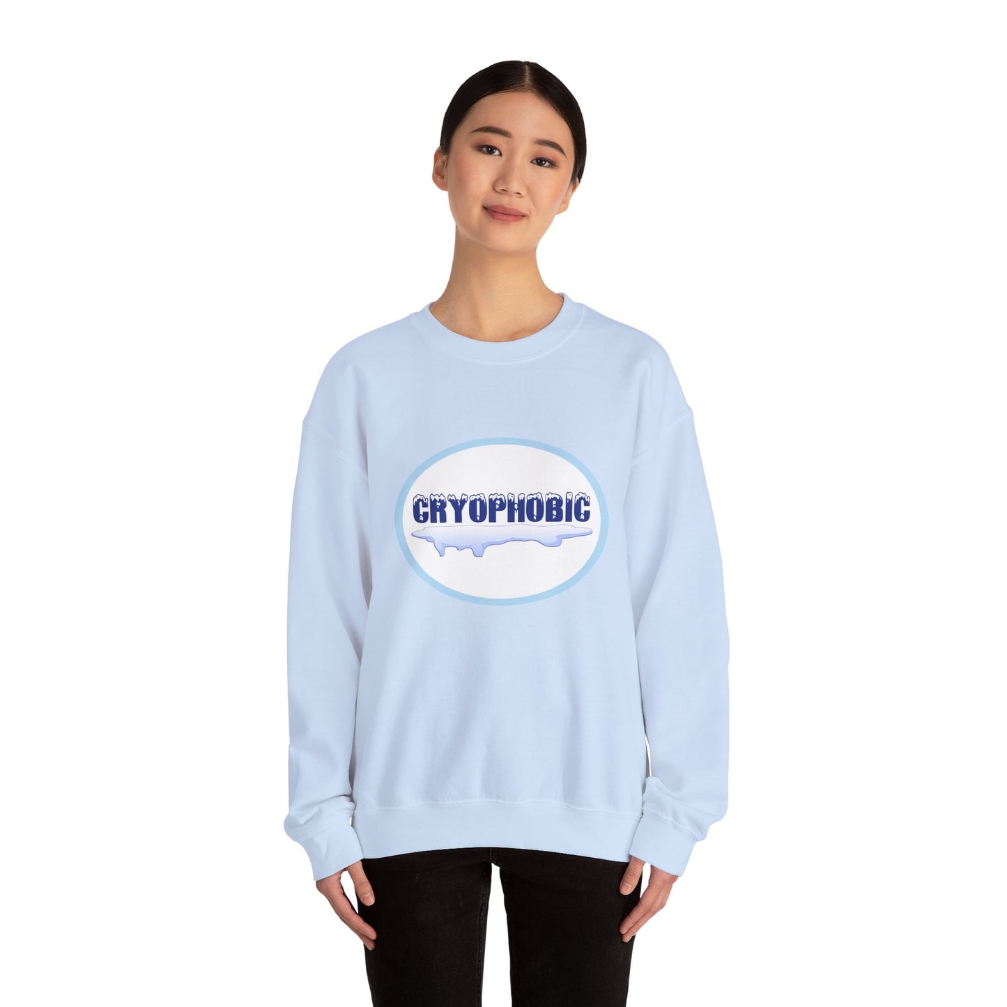 Cryophobic Crewneck Sweatshirt - Cool Graphic for Cold Weather Haters