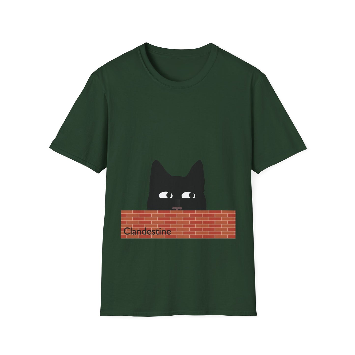 Clandestine Cat Poly Blend Crew Neck T-Shirt