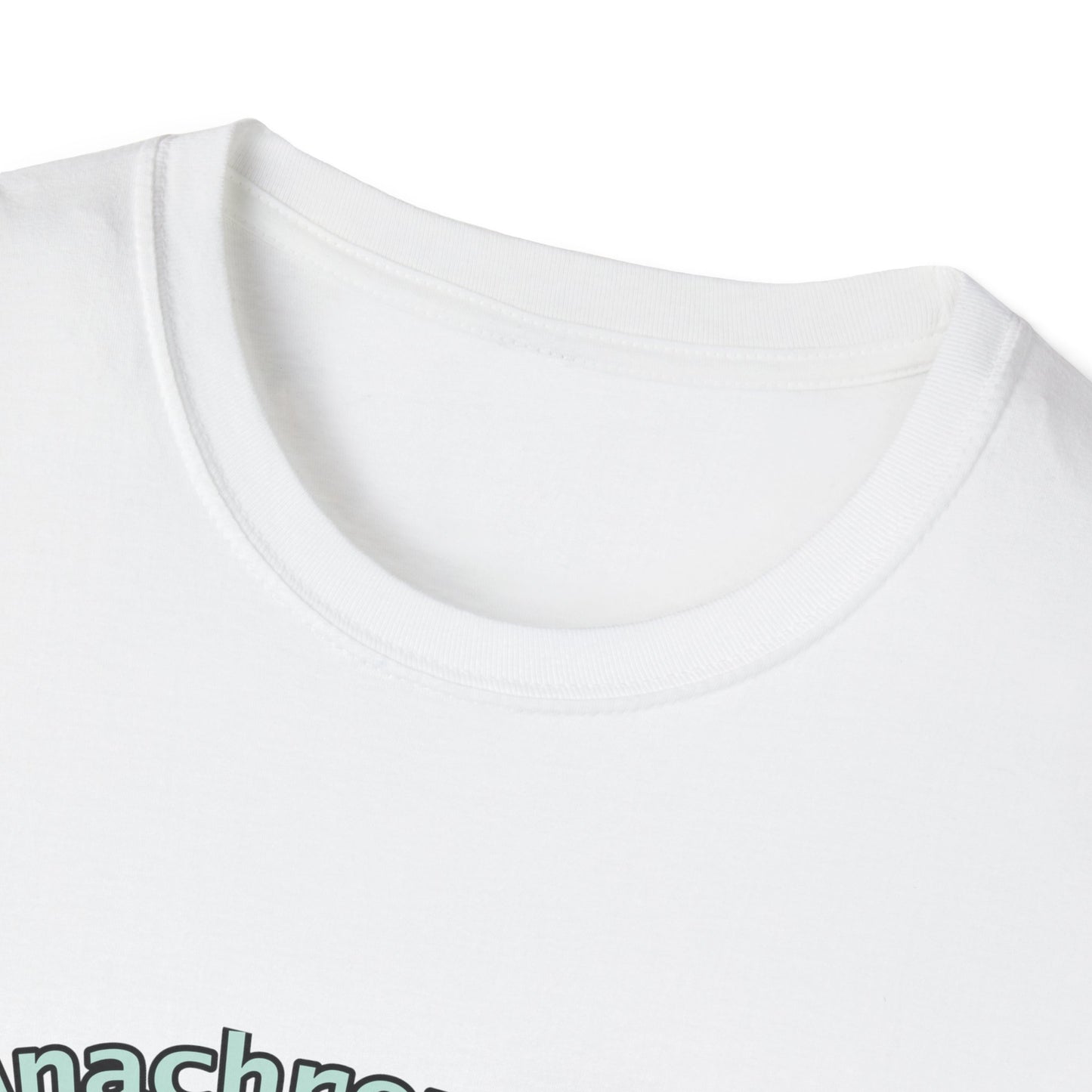 Anachronistic Retro Phone Graphic Poly Blend Crew Neck T-Shirt.