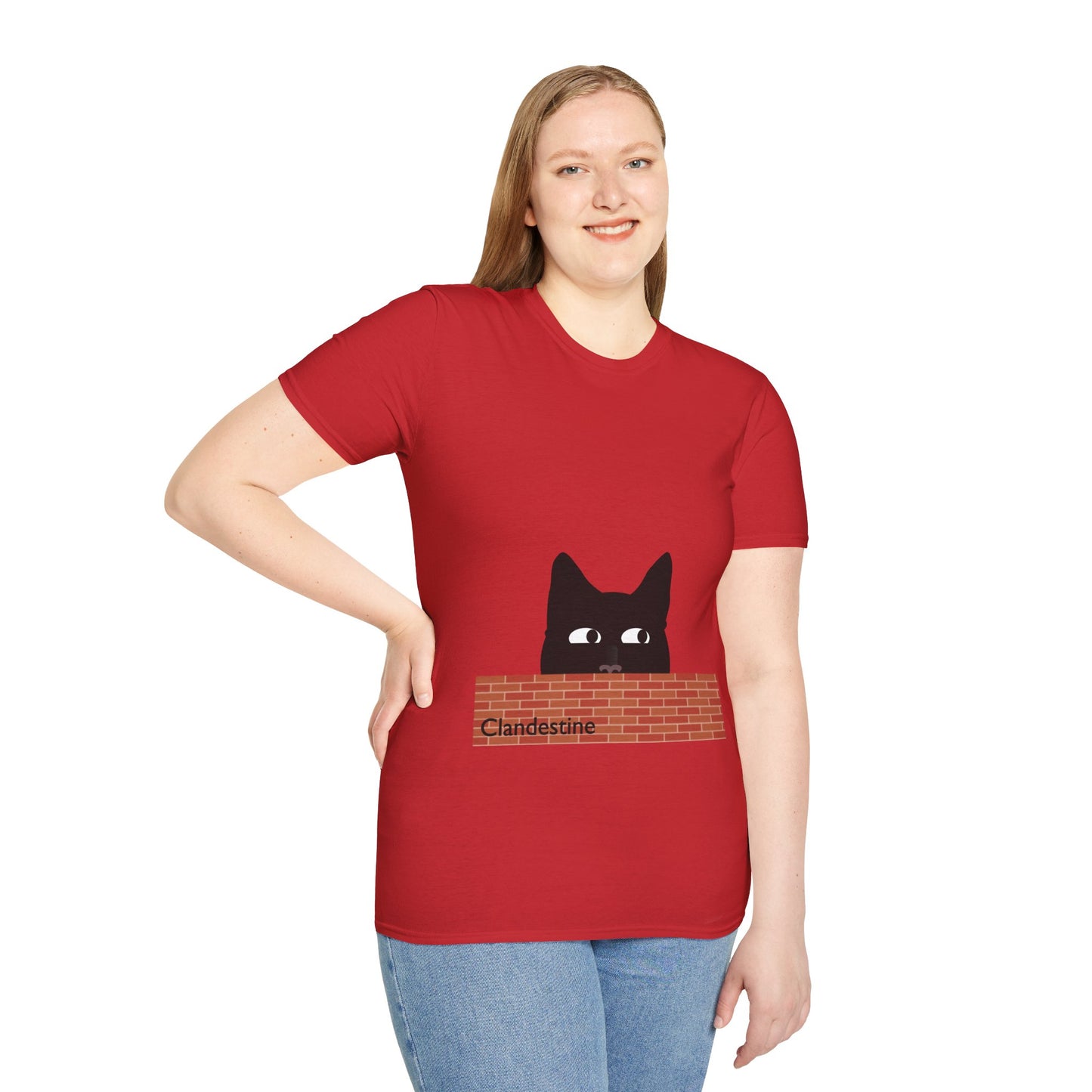 Clandestine Cat Poly Blend Crew Neck T-Shirt