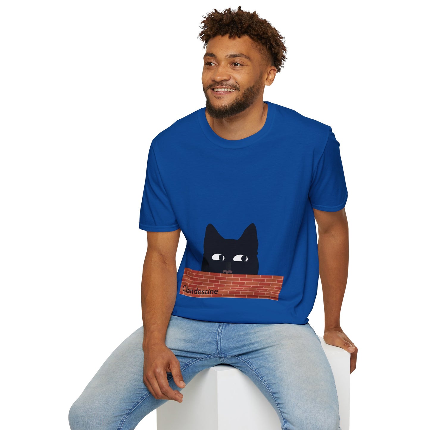 Clandestine Cat Poly Blend Crew Neck T-Shirt