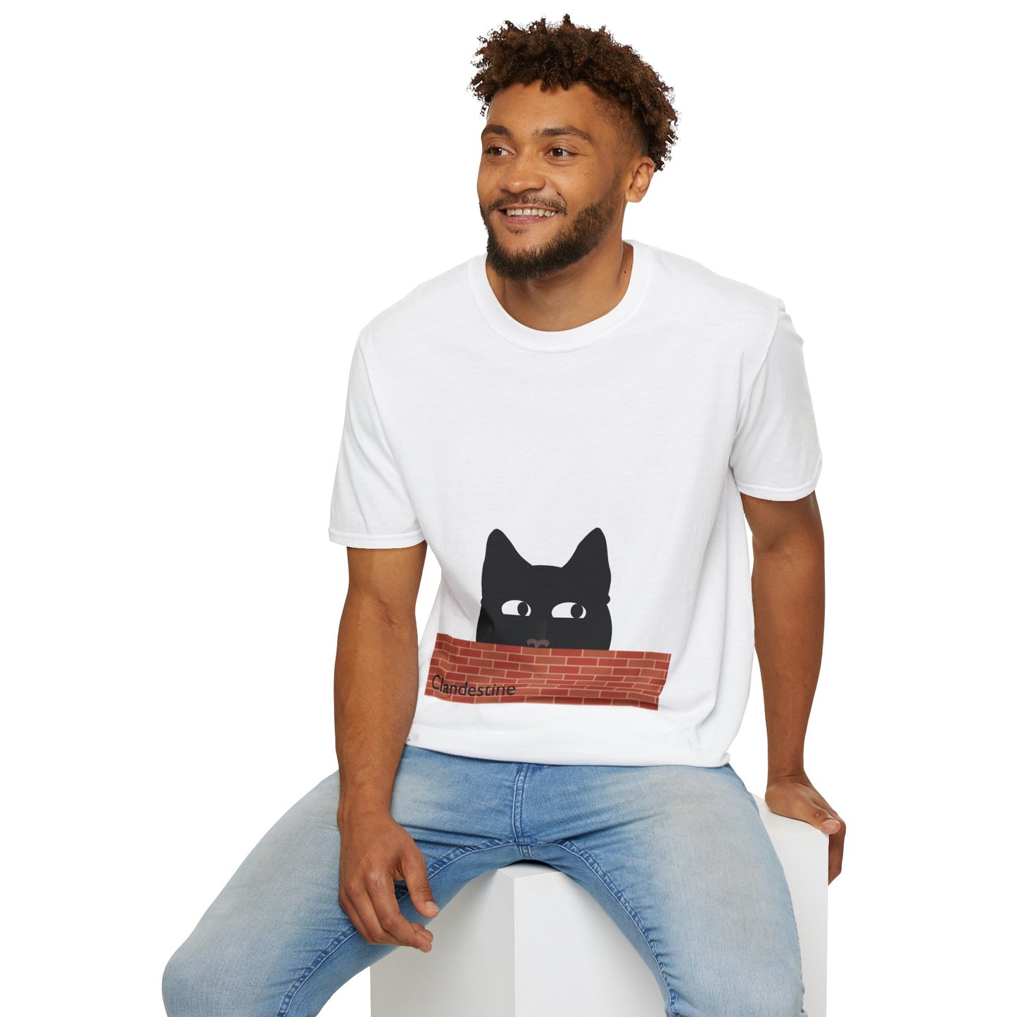 Clandestine Cat Poly Blend Crew Neck T-Shirt