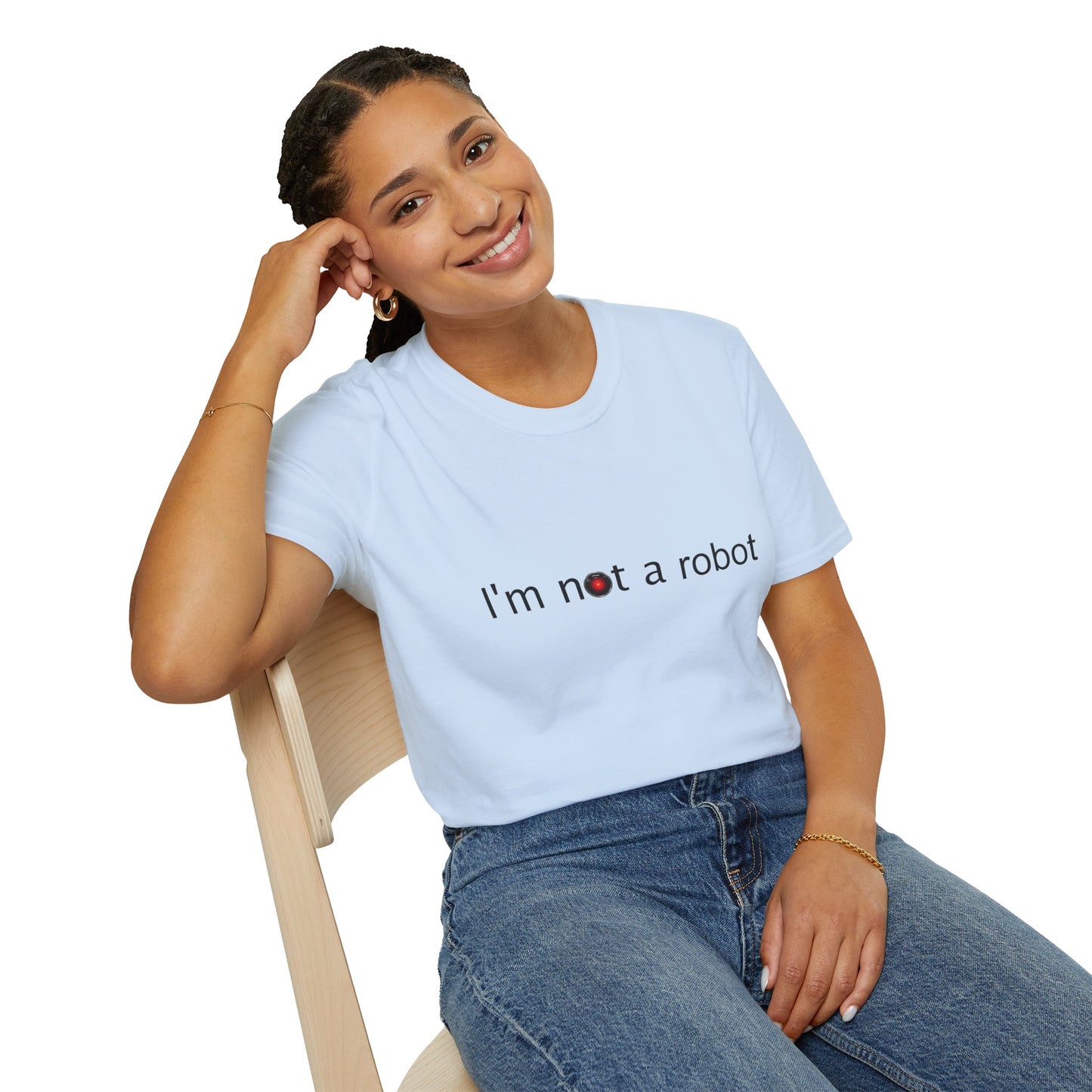 I'm Not a Robot Poly Blend Crew Neck T-Shirt