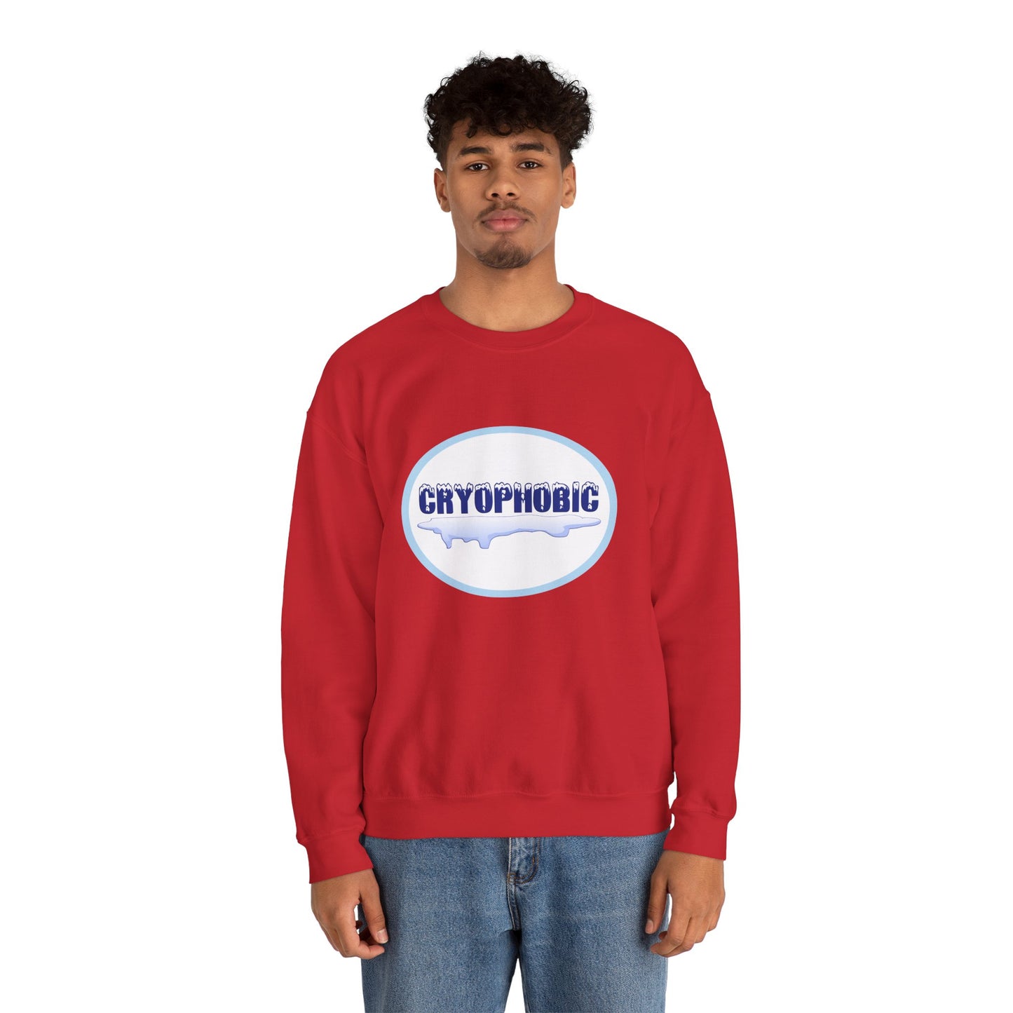Cryophobic Crewneck Sweatshirt - Cool Graphic for Cold Weather Haters
