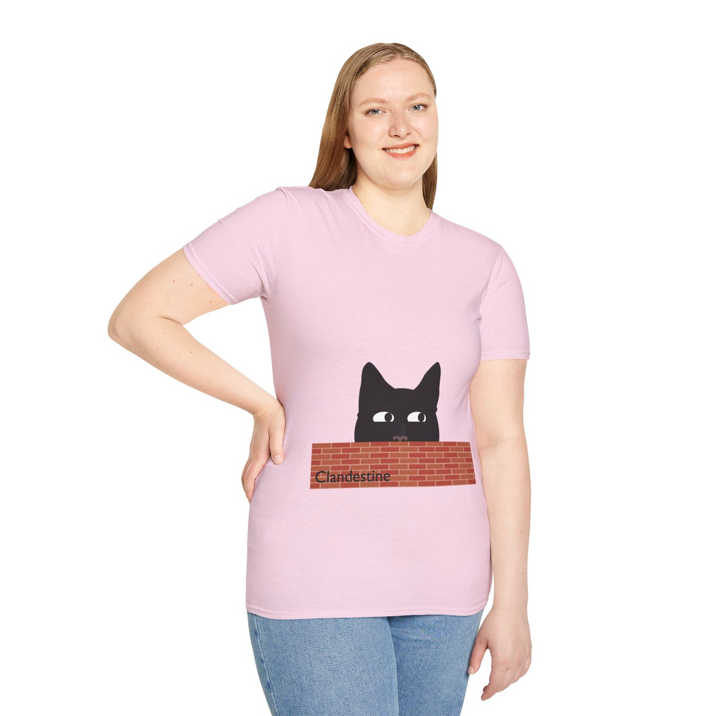 Clandestine Cat Poly Blend Crew Neck T-Shirt