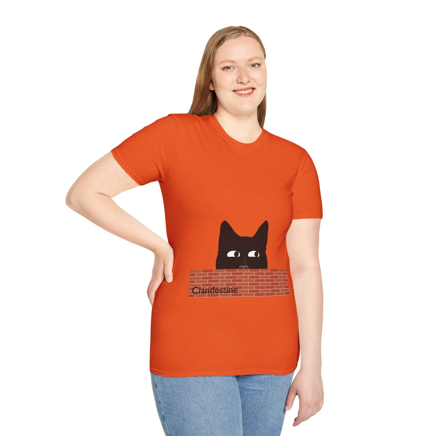 Clandestine Cat Poly Blend Crew Neck T-Shirt