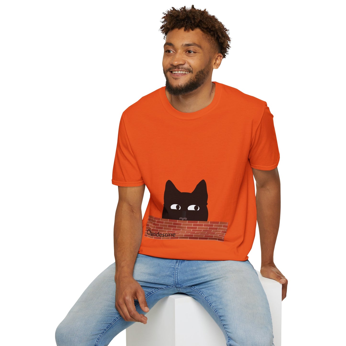Clandestine Cat Poly Blend Crew Neck T-Shirt