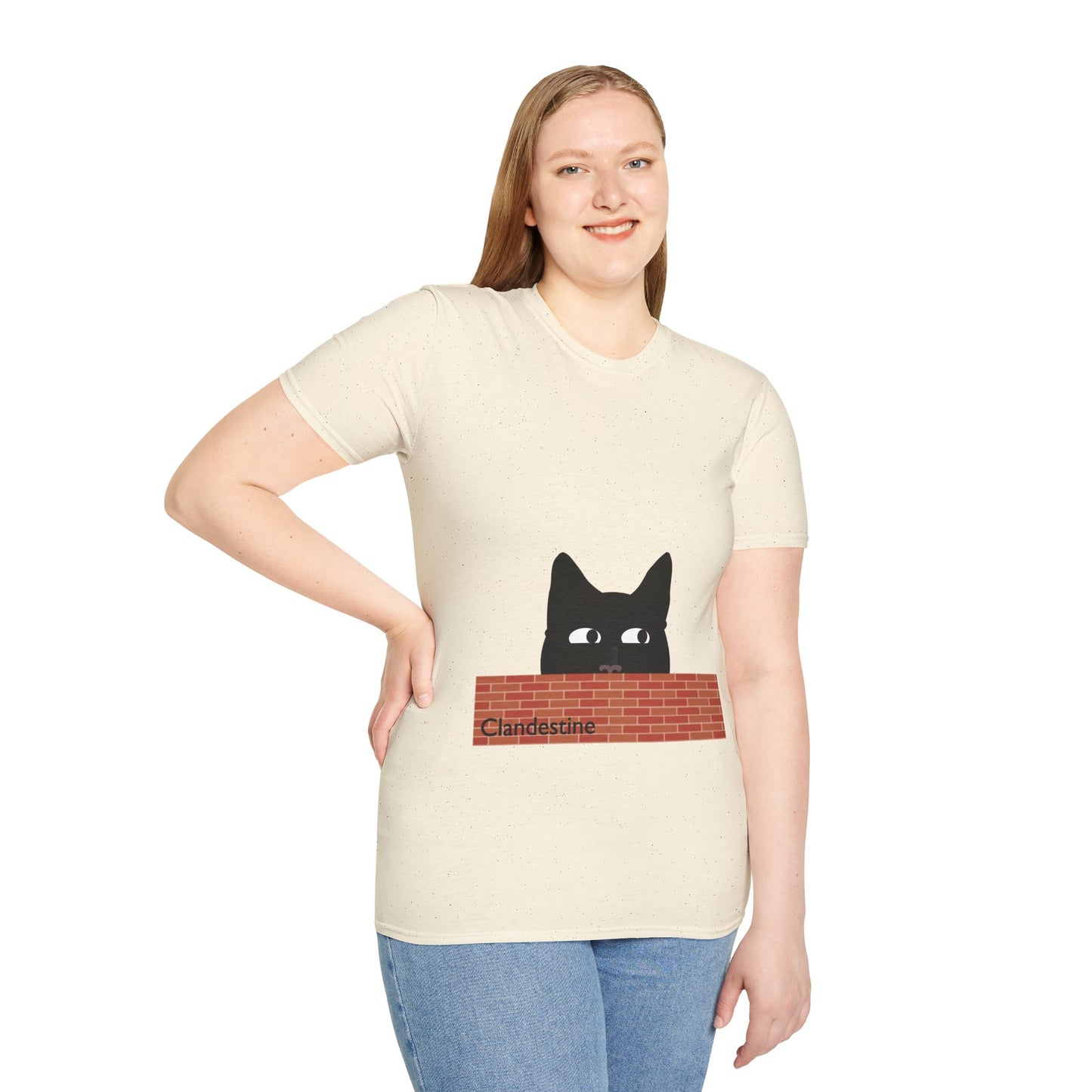 Clandestine Cat Poly Blend Crew Neck T-Shirt
