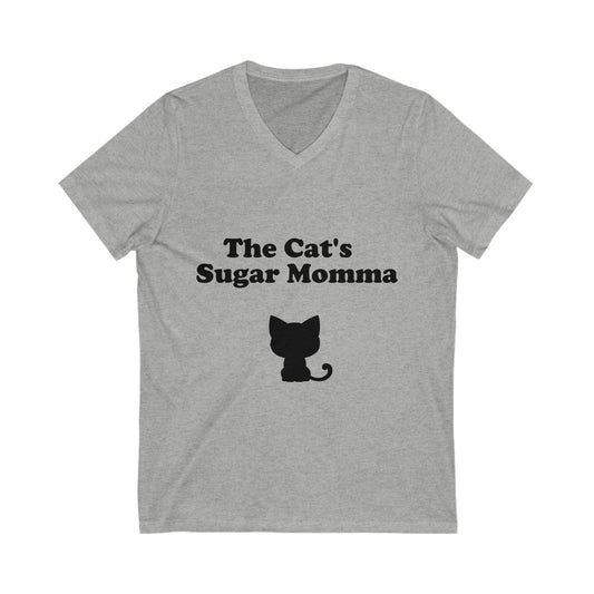 The Cat's Sugar Momma V-Neck Tee - Perfect Gift for Cat Lovers