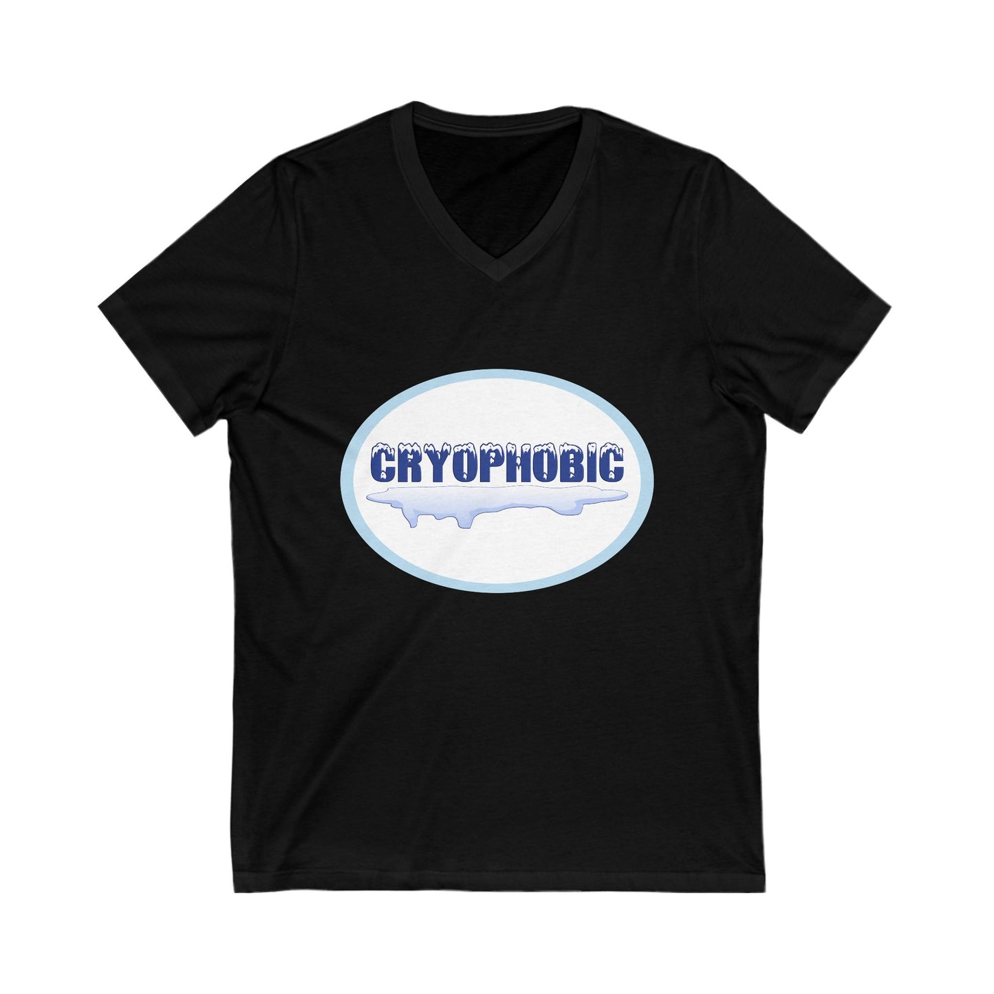 Cryophobic V-Neck Tee - Cool Graphic for Cold Weather Haters